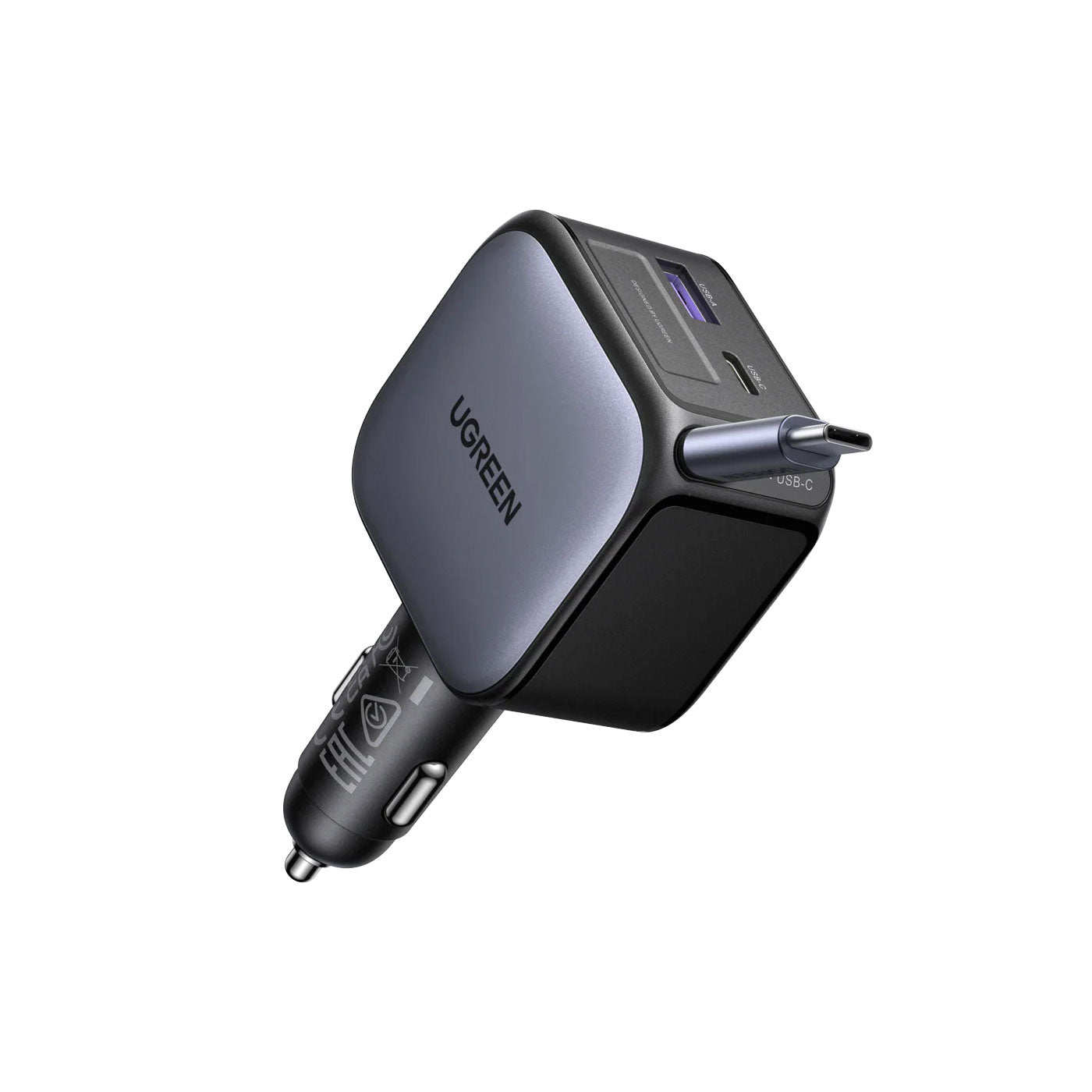CARGADOR UGREEN NEXODE PARA AUTO 90W CON CABLE INCLUIDO 55909B - 1