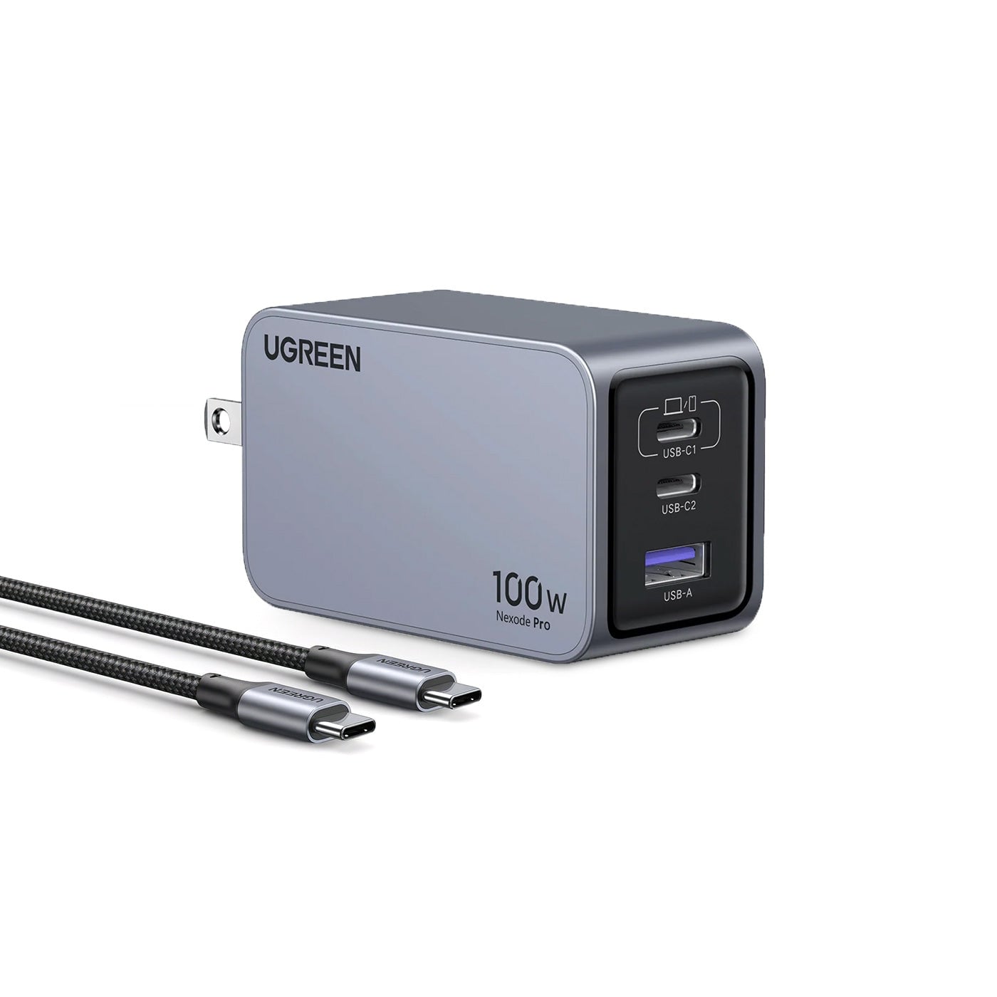 CARGADOR UGREEN NEXODE 100W GAN CON CABLE 25873 - 1
