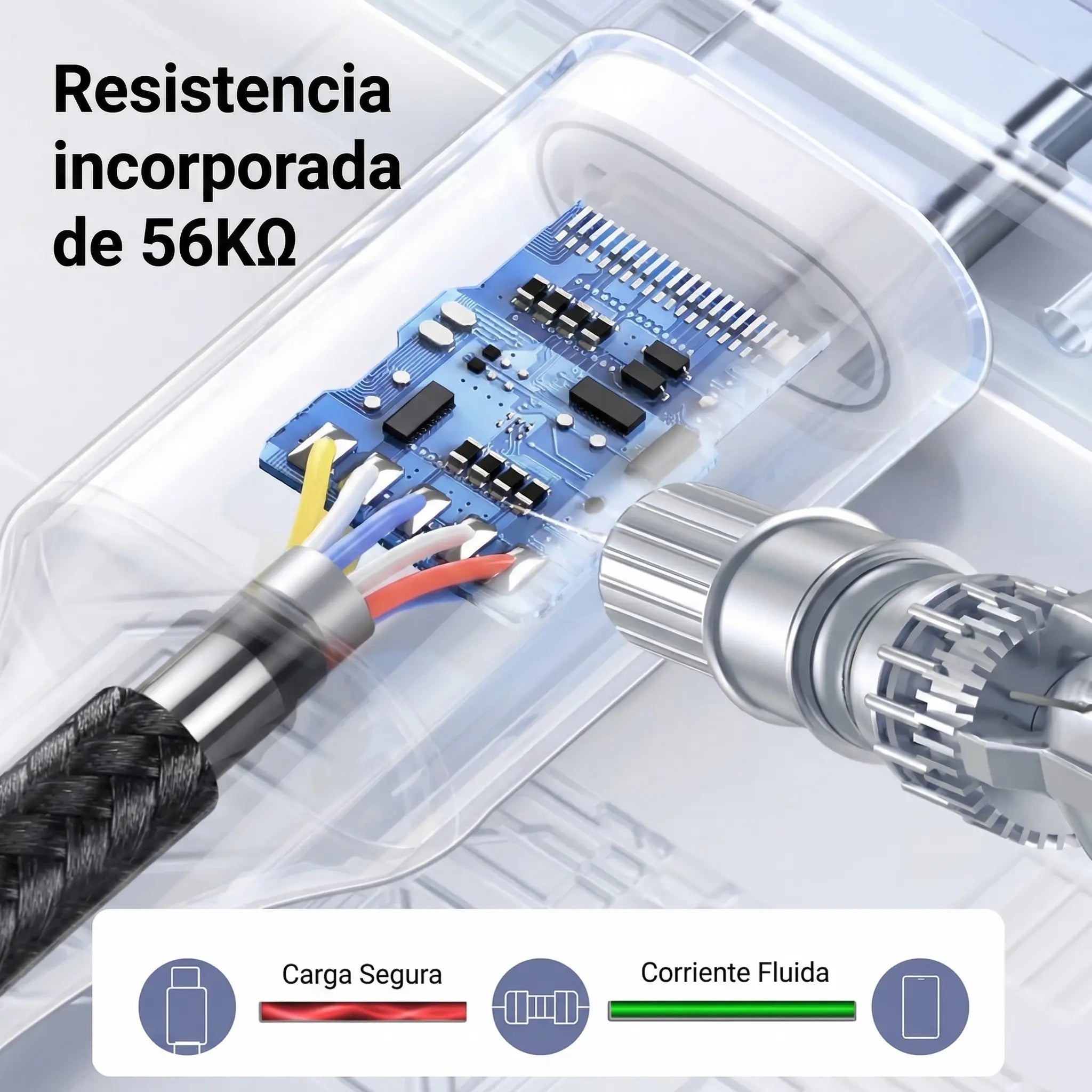 CABLE UGREEN USB-A A USB-C 2M 18W TRENZADO NEGRO - 3
