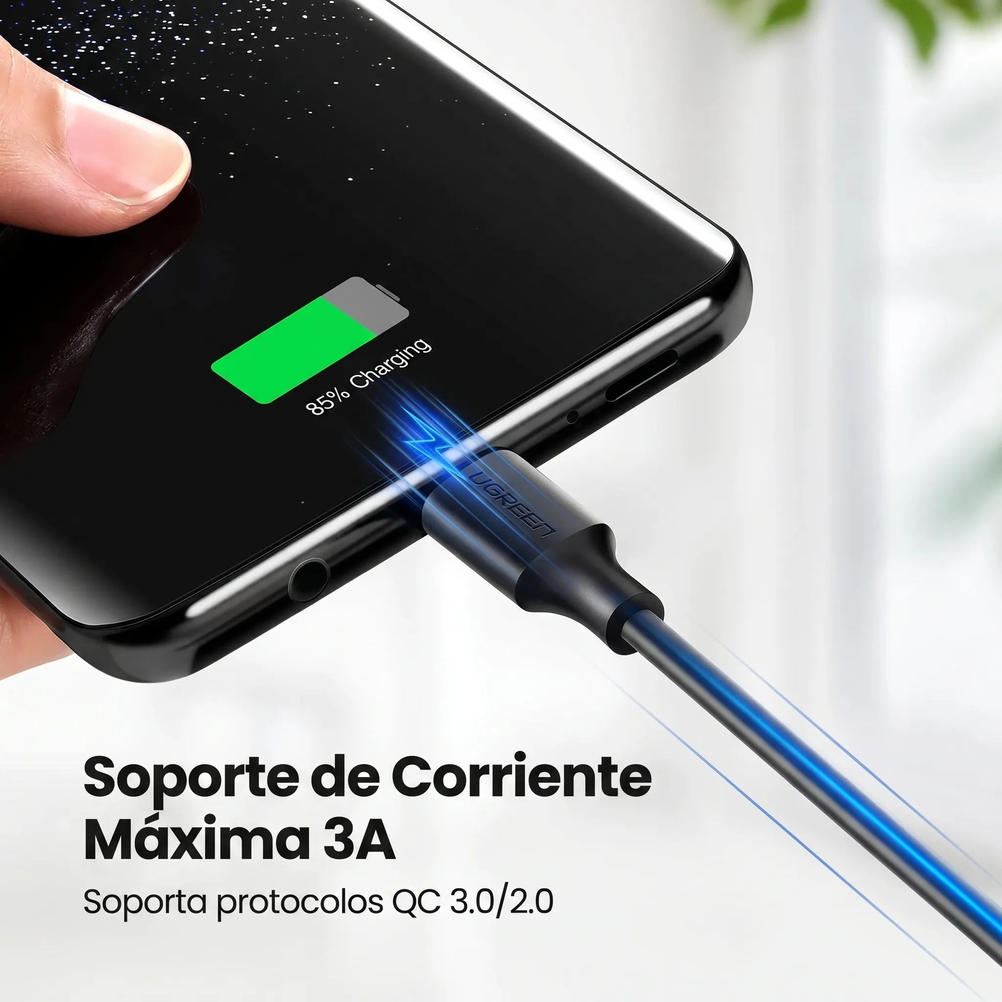 UGREEN CABLE USB-A A USB-C 1M 3A QC3.0 PARA CARGA Y DATOS - 2