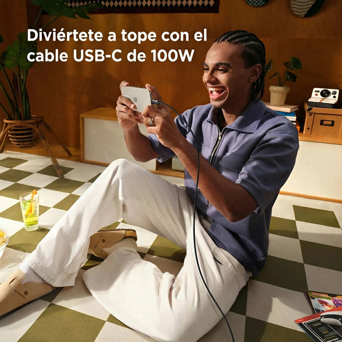 CABLE UGREEN UNO USB-C A USB-C 1M 100W GRIS - 2