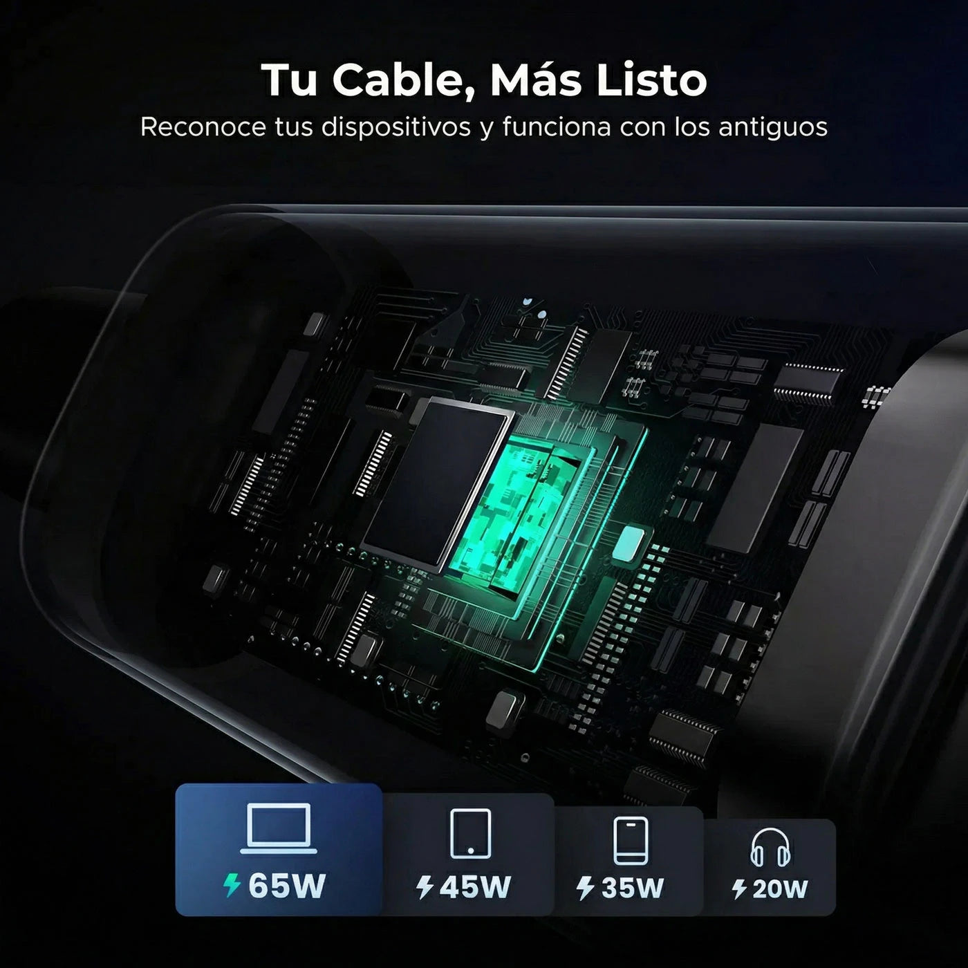 CABLE UGREEN UNO USB-C A USB-C 1M 100W GRIS - 7