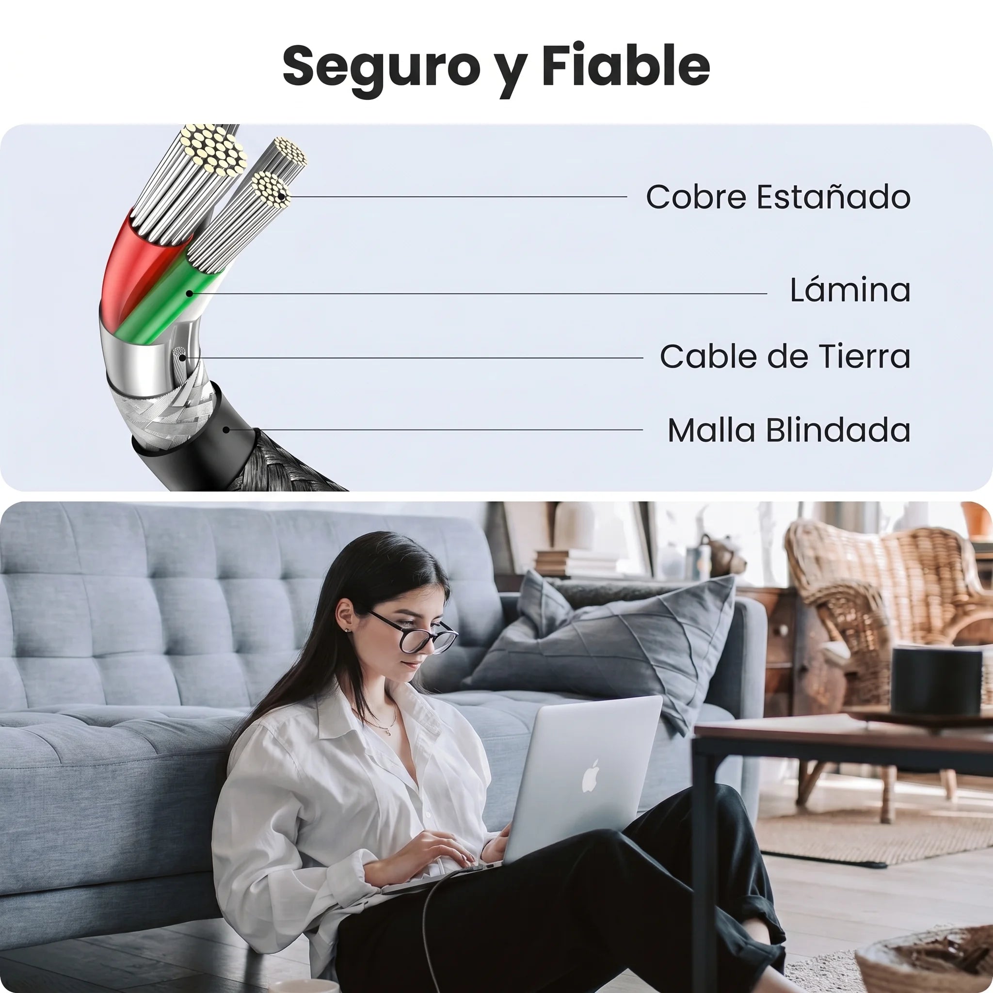 CABLE UGREEN USB-C A USB-C 1M 60W CARGA RÁPIDA - 3