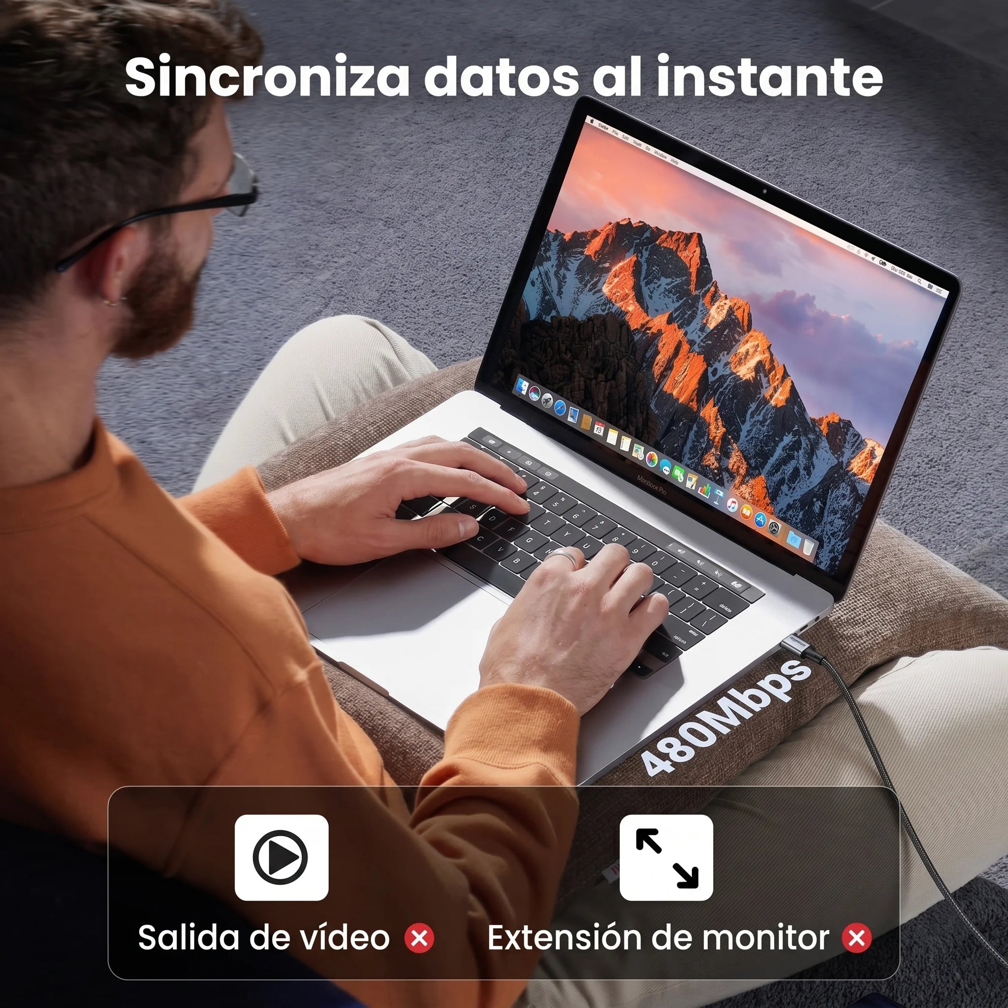 CABLE UGREEN USB-C A USB-C 1M 60W CARGA RÁPIDA - 6