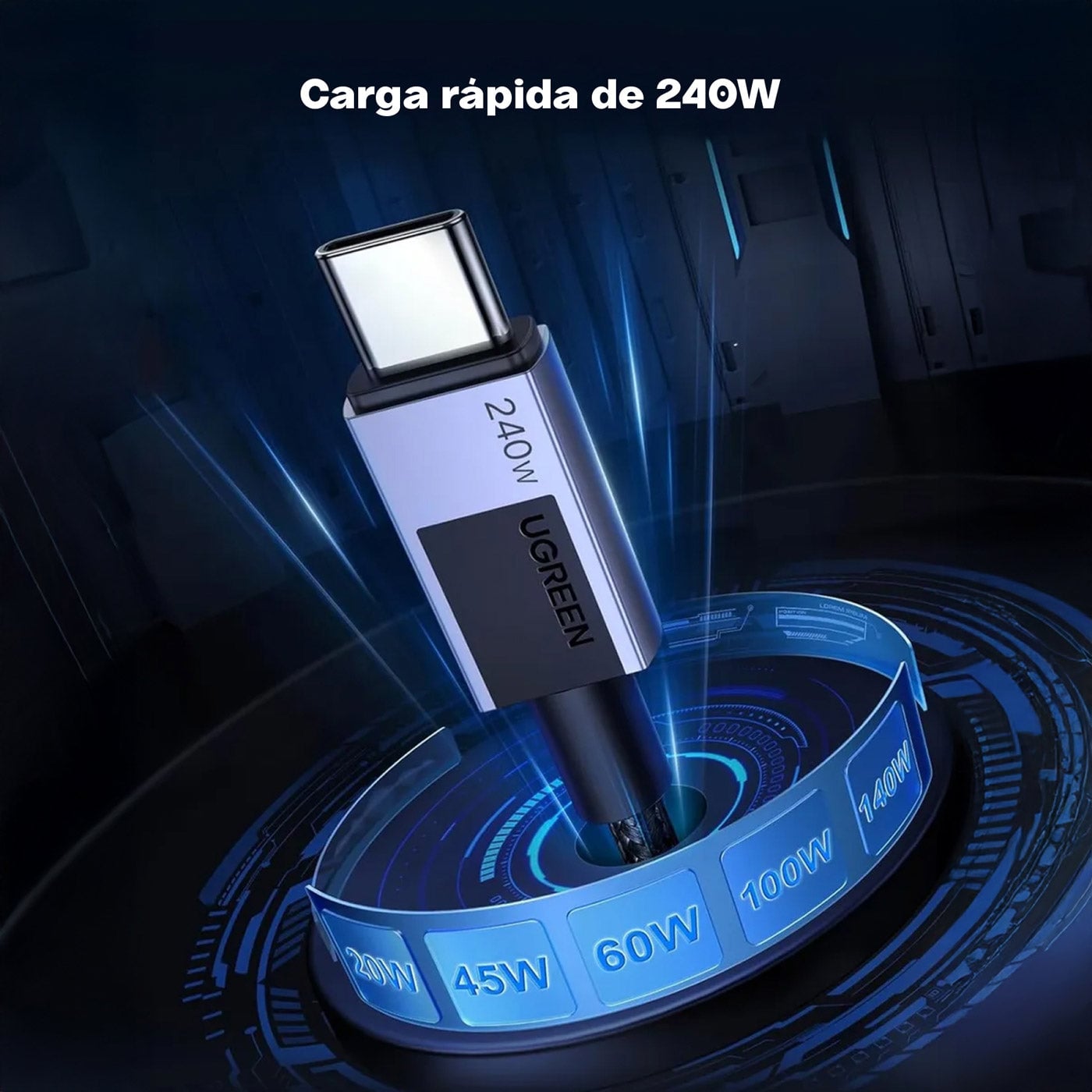 CABLE UGREEN USB-C A USB-C 1M 240W PD 3.1 - 2