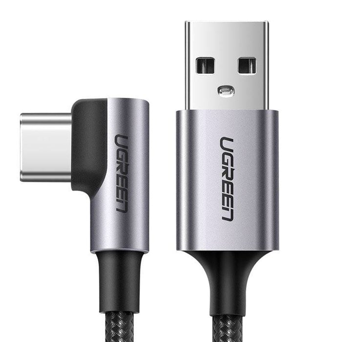 CABLE UGREEN USB-A A USB-C 1M 18W ANGULAR 90° NEGRO - 1