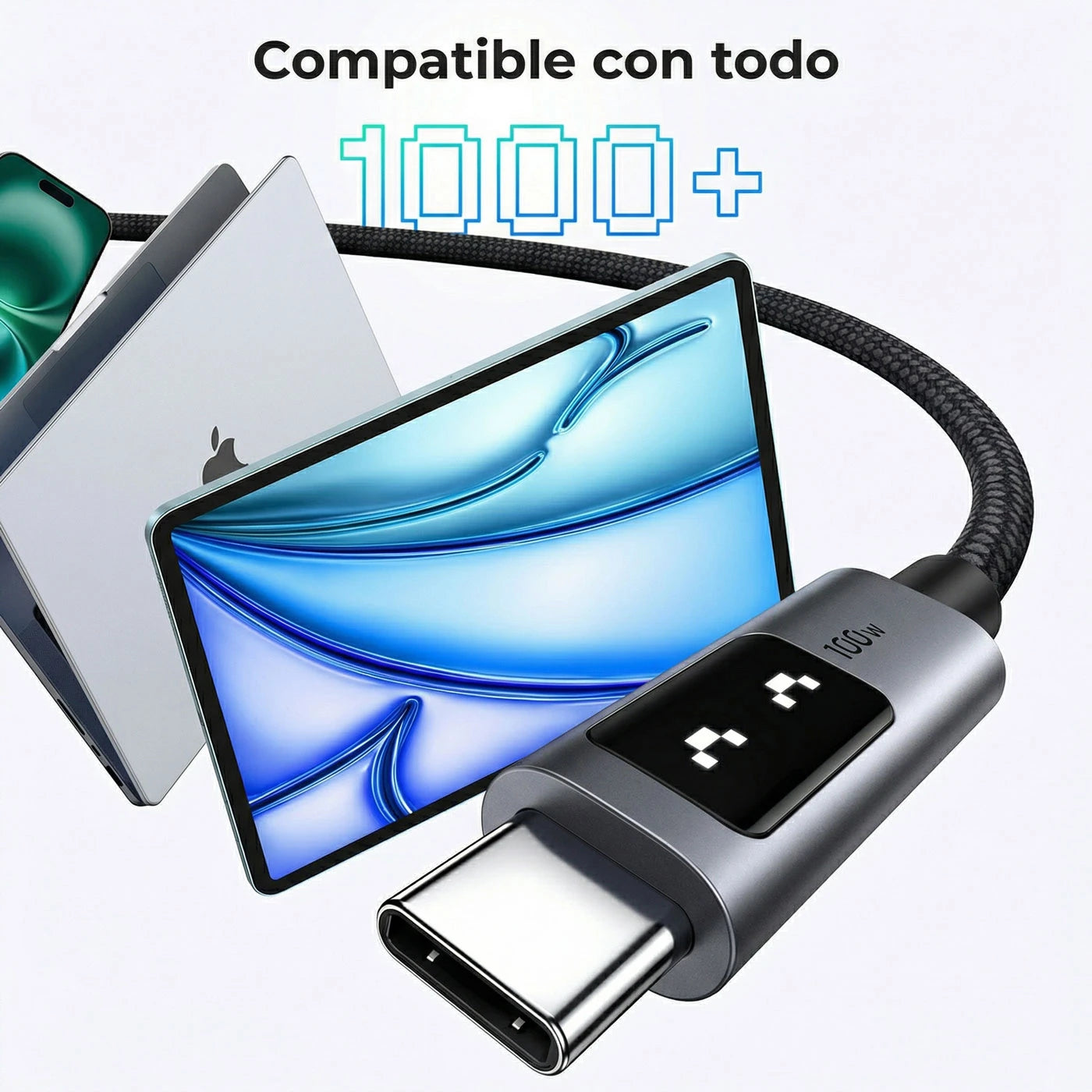 CABLE UGREEN UNO USB-C A USB-C 2M 100W GRIS - 5