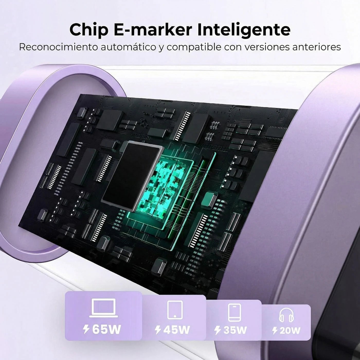 CABLE UGREEN UNO USB-C A USB-C 2M 100W MORADO - 6