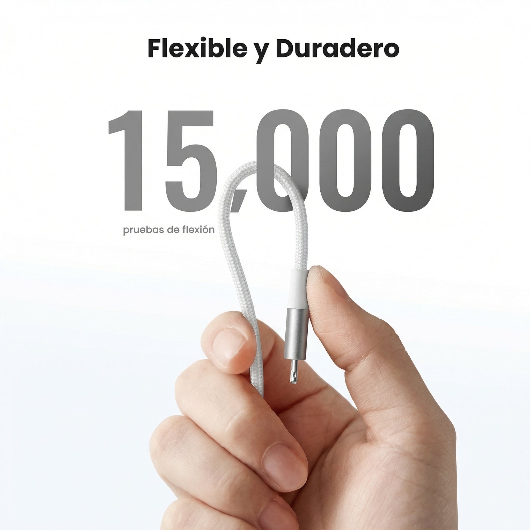 CABLE UGREEN USB-A A LIGHTNING 1M 12W 2.4A MFI PLATEADO - 4