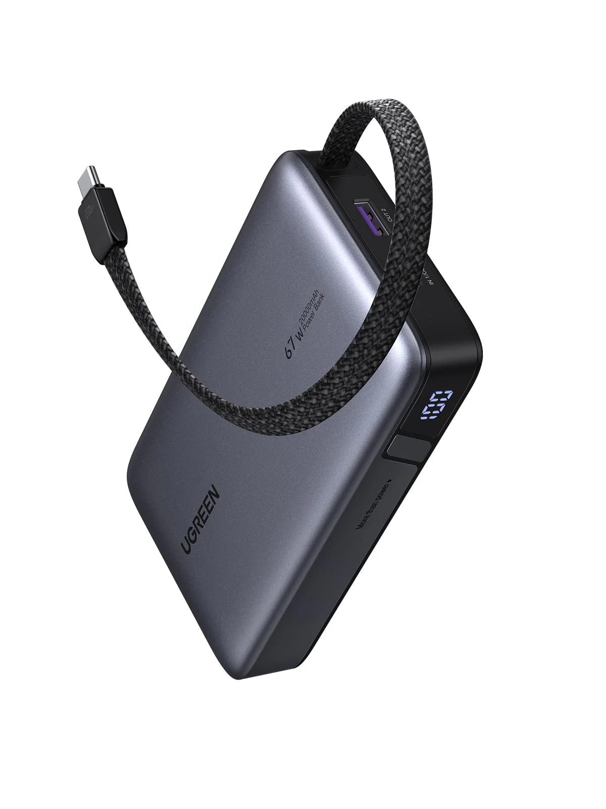 POWER BANK UGREEN NEXODE 20000MAH 67W CABLE USB-C RETRÁCTIL - 1