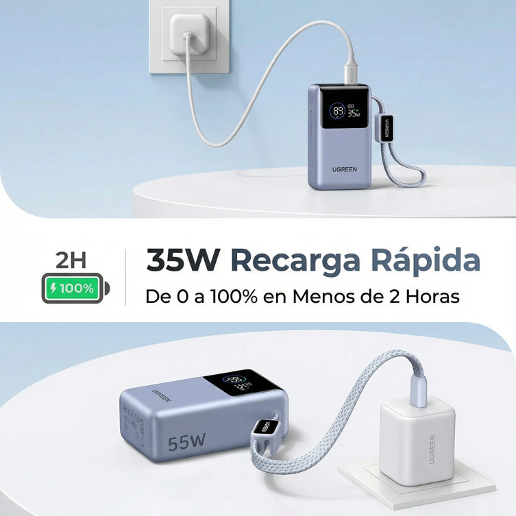 POWER BANK UGREEN NEXODE PRO 45W 10000MAH CABLE USB-C - 7