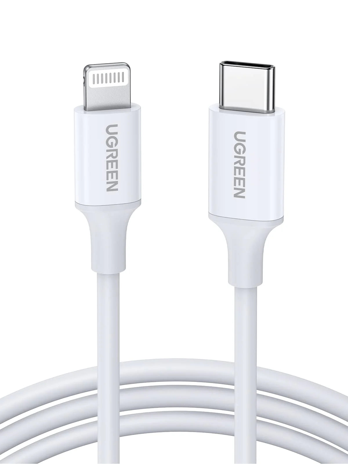 CABLE UGREEN USB-C A LIGHTNING 1M 18W MFI BLANCO - 1
