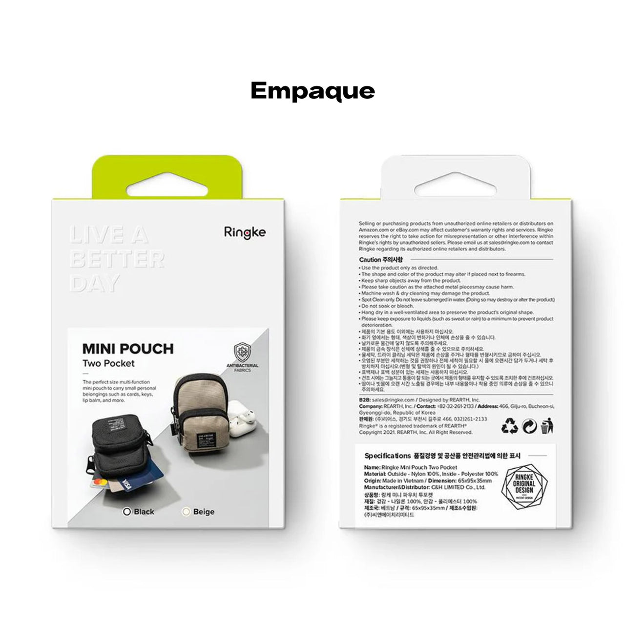 ESTUCHE FUNDA RINGKE PARA GALAXY BUDS AIR PODS NEGRO 2 BOLSILLOS - 9