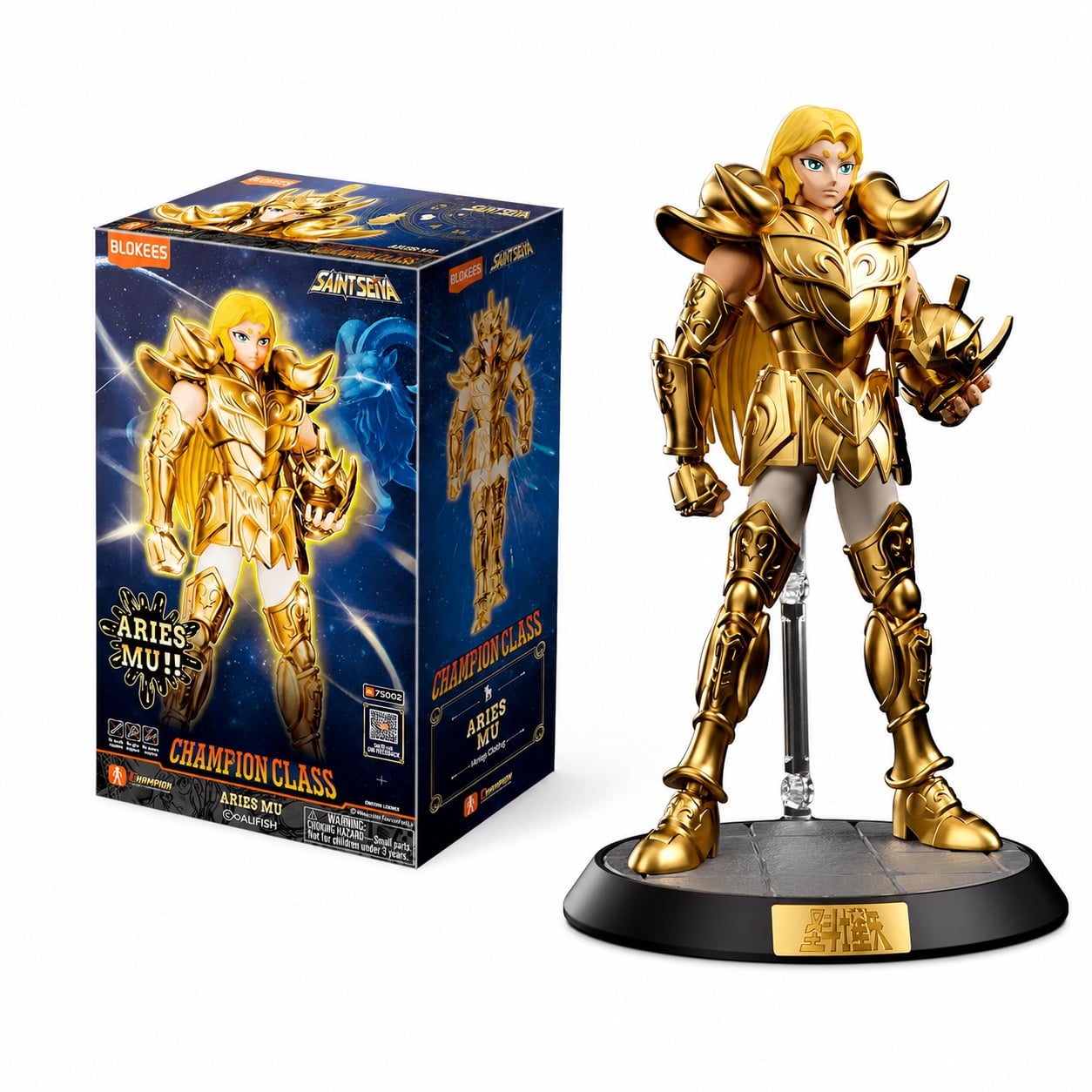 FIGURA COLECCIONABLE ARIES MU BLOKEES SAINT SEIYA CHAMPION CLASS 01 - 1