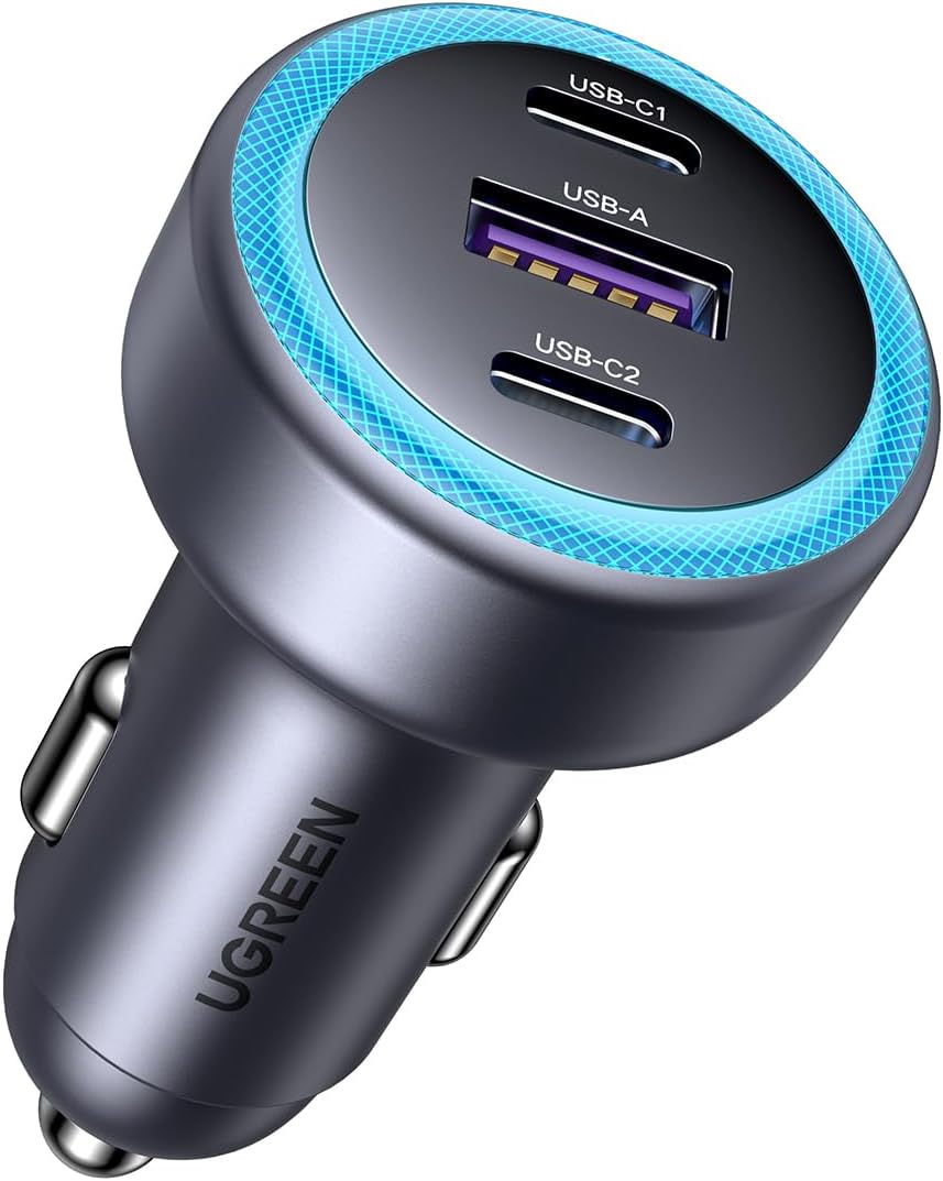 CARGADOR PARA AUTO UGREEN 30W 2 USB-C Y USB-A PD 3.0 CARGA RÁPIDA - 1