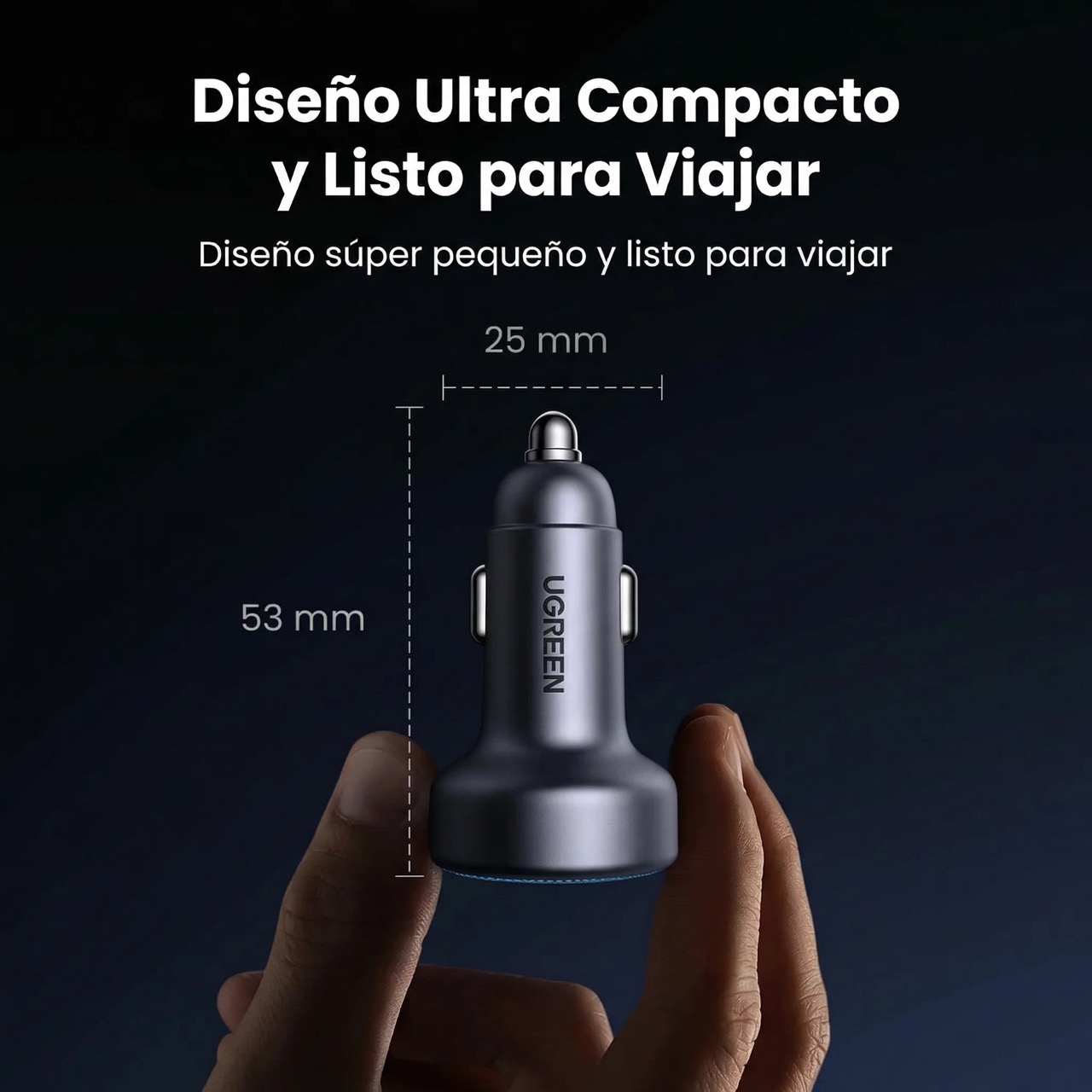 CARGADOR PARA AUTO UGREEN 30W 2 USB-C Y USB-A PD 3.0 CARGA RÁPIDA - 6