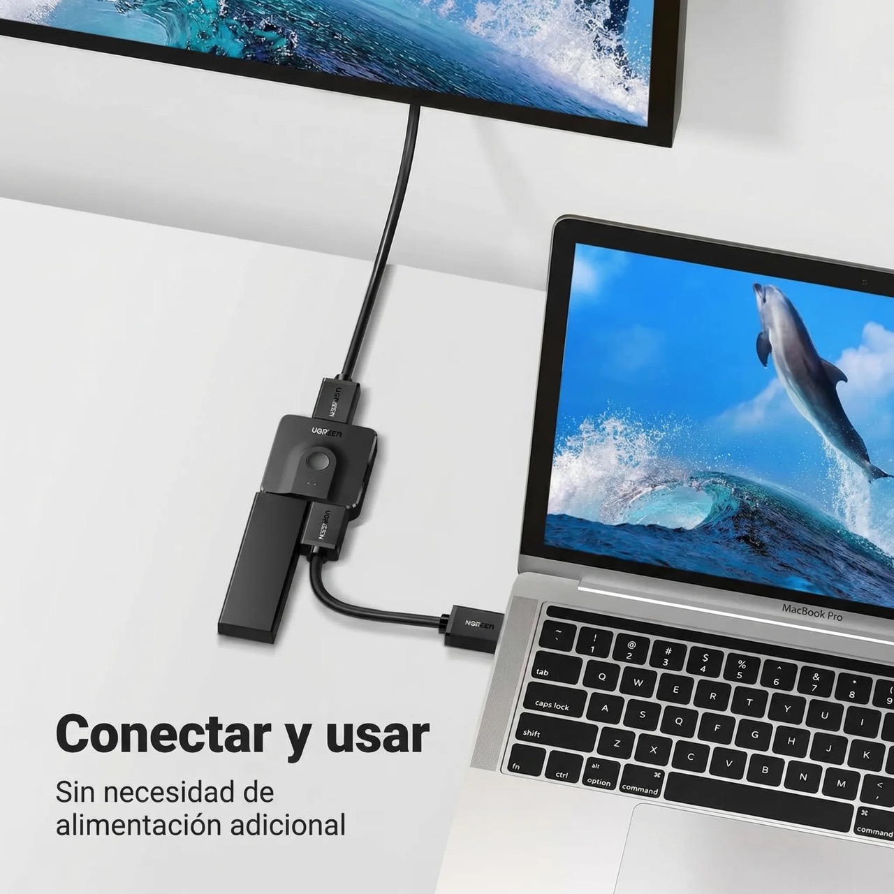 SWITCH HDMI UGREEN BIDIRECCIONAL 2 EN 1 4K 60HZ - 3