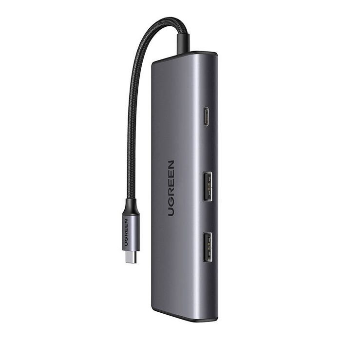ADAPTADOR HUB USB-C UGREEN 7 EN 1 HDMI 4K60HZ USB-A USB-C 10GBPS PD 100W LECTOR SD TF - 1