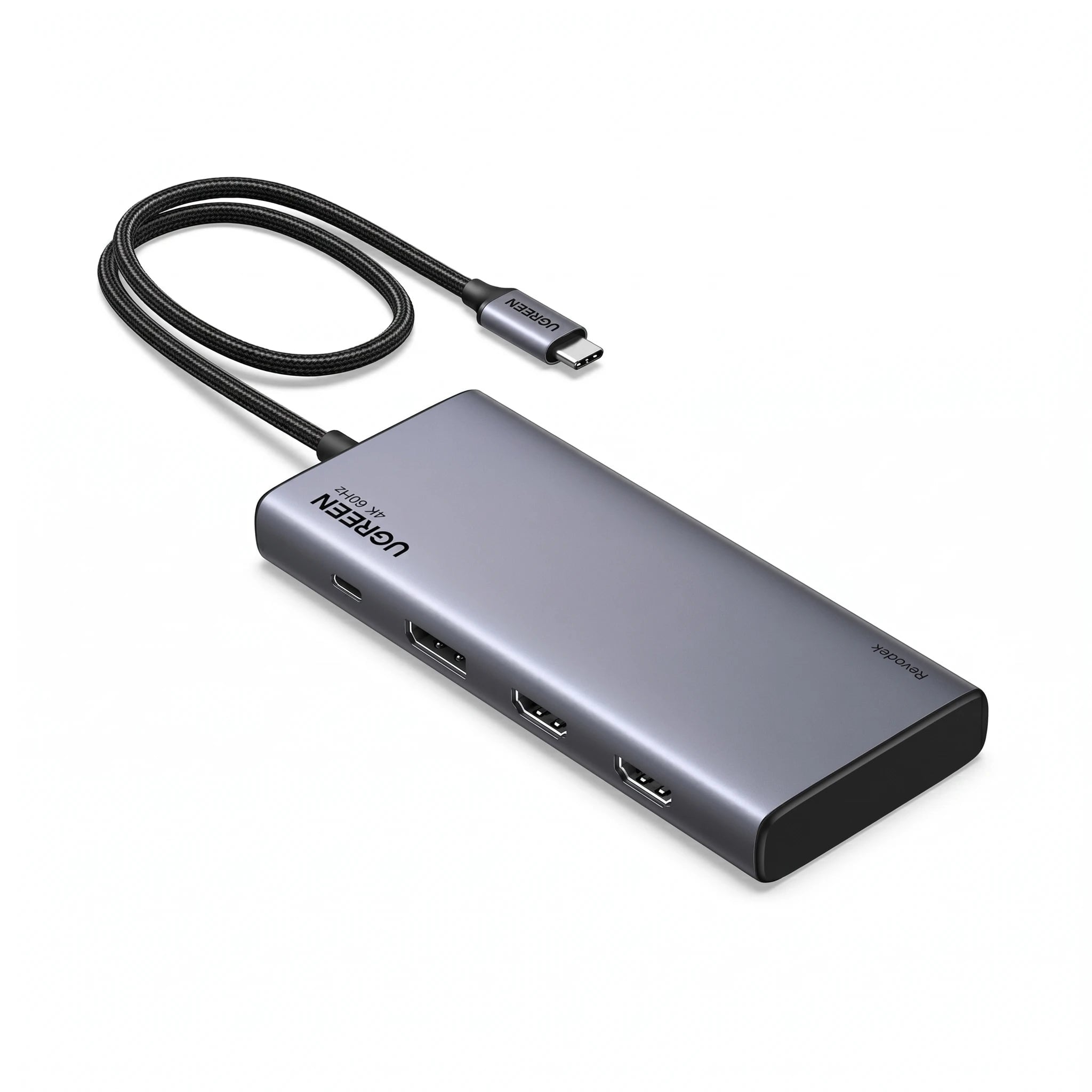 ADAPTADOR HUB UGREEN USB-C 8 EN 1 CON PUERTOS HDMI DISPLAYPORT USB-C USB-A PD 100W - 1