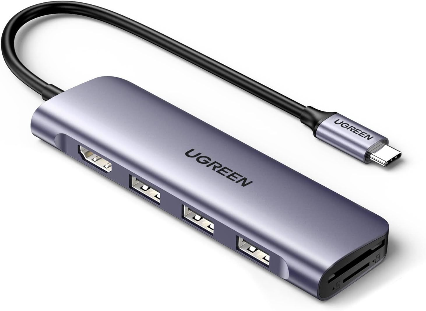 ADAPTADOR HUB USB-C 6 EN 1 HDMI 4K USB 3.0 SD TF PARA LAPTOP MACBOOK - 1