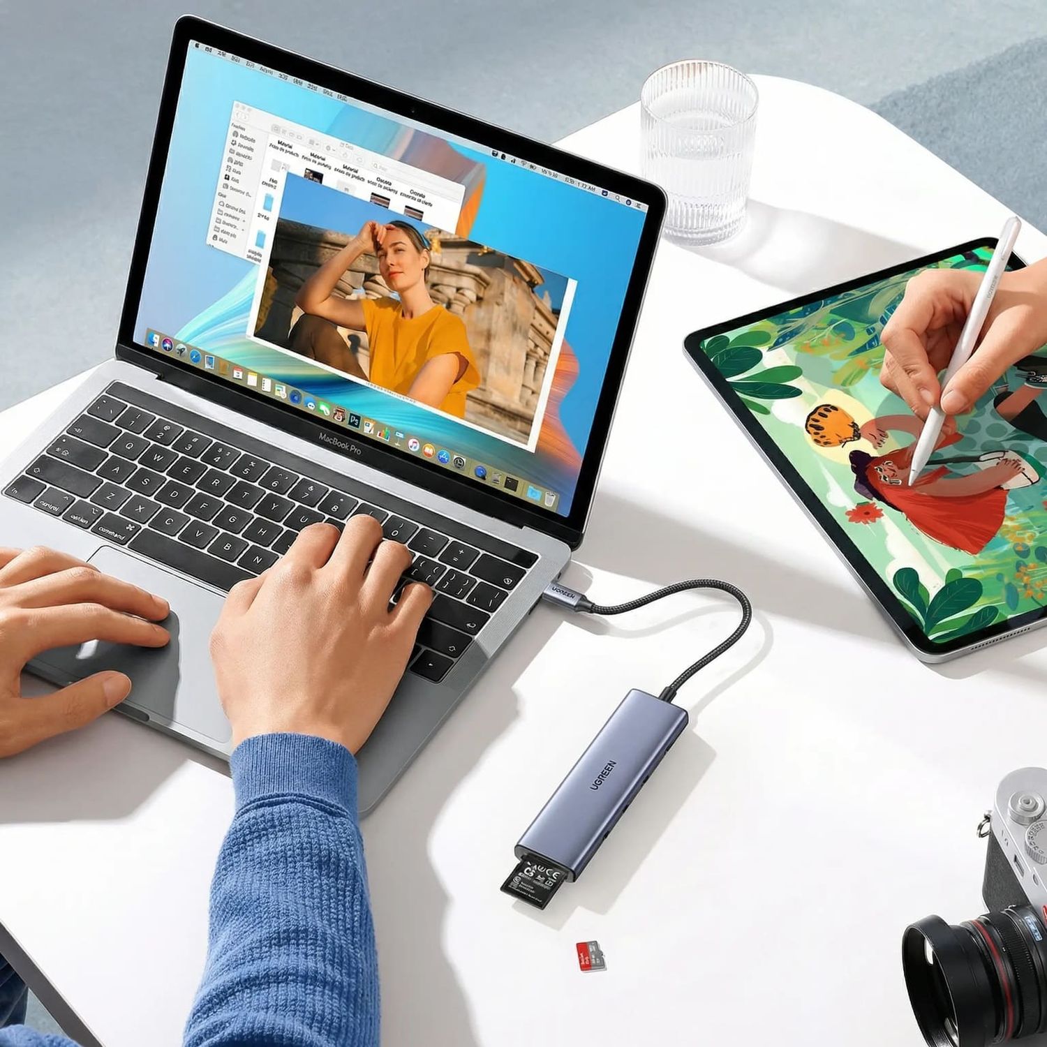 ADAPTADOR HUB USB-C 6 EN 1 HDMI 4K USB 3.0 SD TF PARA LAPTOP MACBOOK - 2
