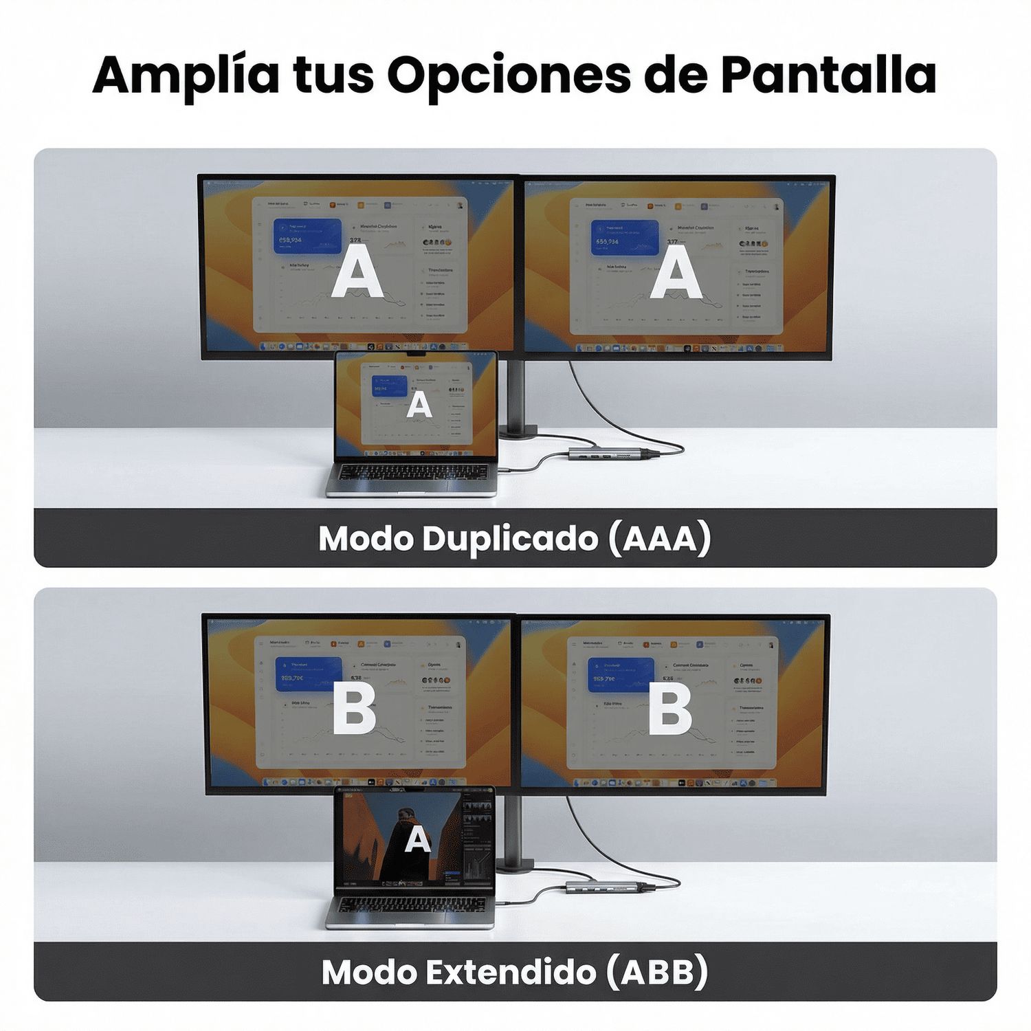 ADAPTADOR HUB UGREEN USB-C 10 EN 1 HDMI 4K VGA RJ45 TARJETAS SD TF CARGA RAPIDA 100W - 6