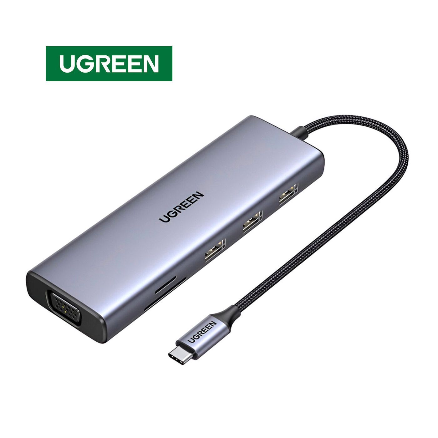 ADAPTADOR HUB 9 EN 1 MULTI PUERTOS HDMI USB-A VGA ETHERNET MICRO SD USB-C PD 100W - 1