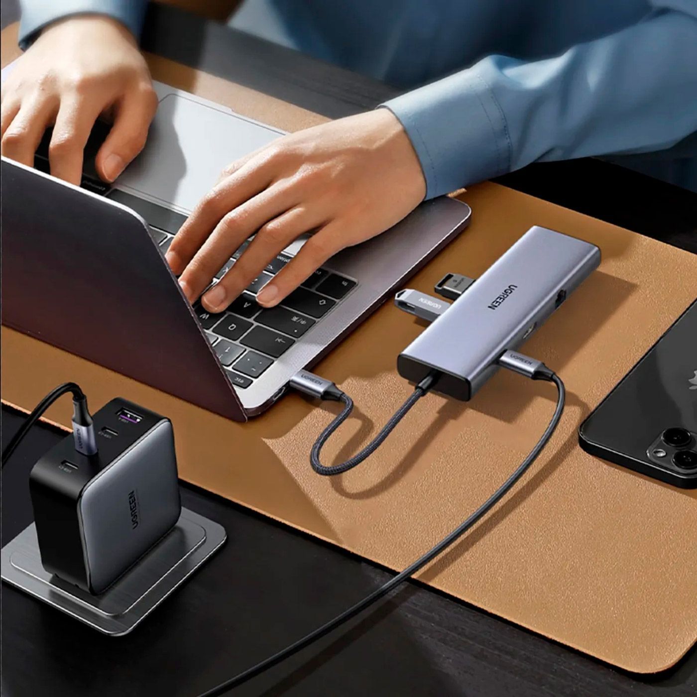 ADAPTADOR HUB 9 EN 1 MULTI PUERTOS HDMI USB-A VGA ETHERNET MICRO SD USB-C PD 100W - 3