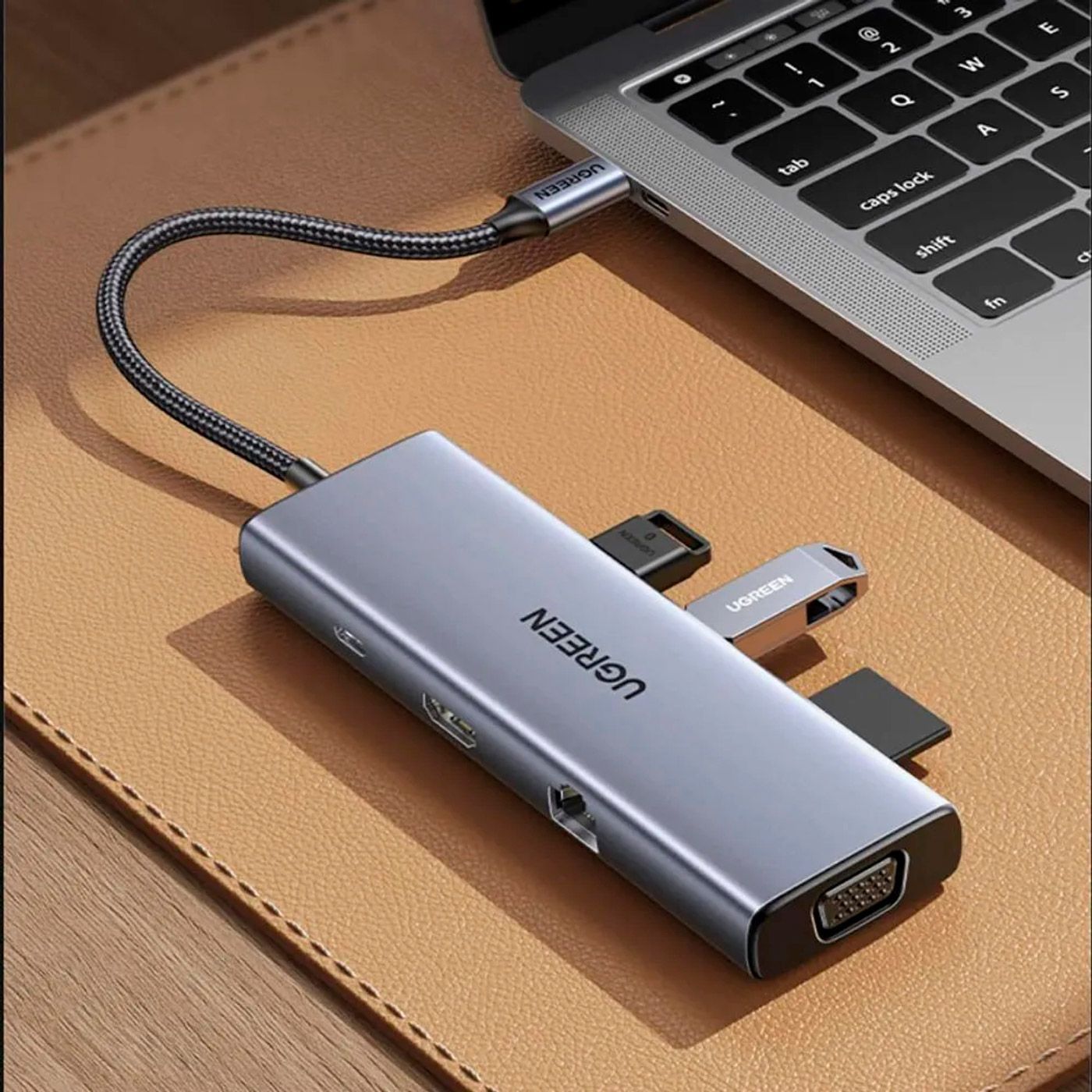 ADAPTADOR HUB 9 EN 1 MULTI PUERTOS HDMI USB-A VGA ETHERNET MICRO SD USB-C PD 100W - 5