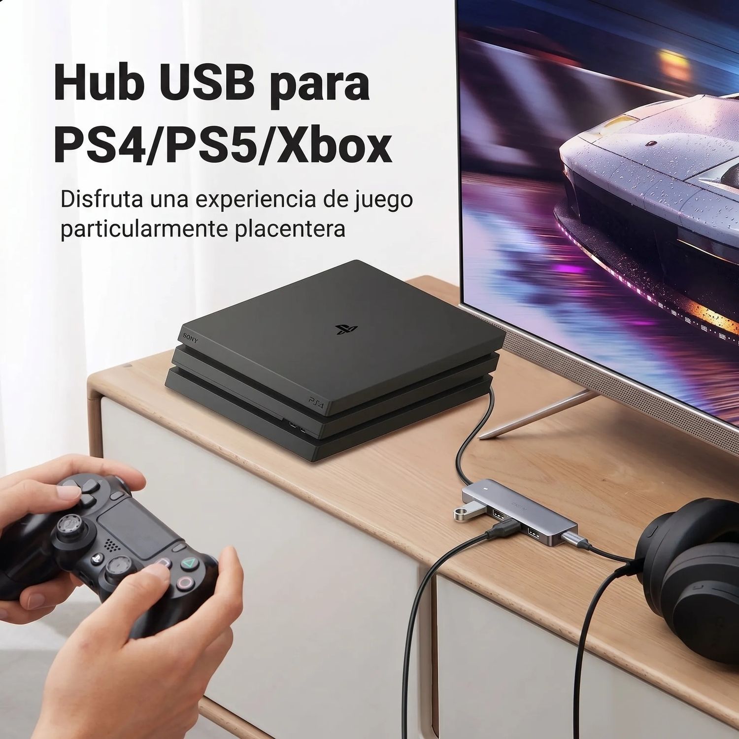 HUB UGREEN USB 3.0 DE 4 PUERTOS 5GBPS CON ALIMENTACIÓN MICRO USB - 4