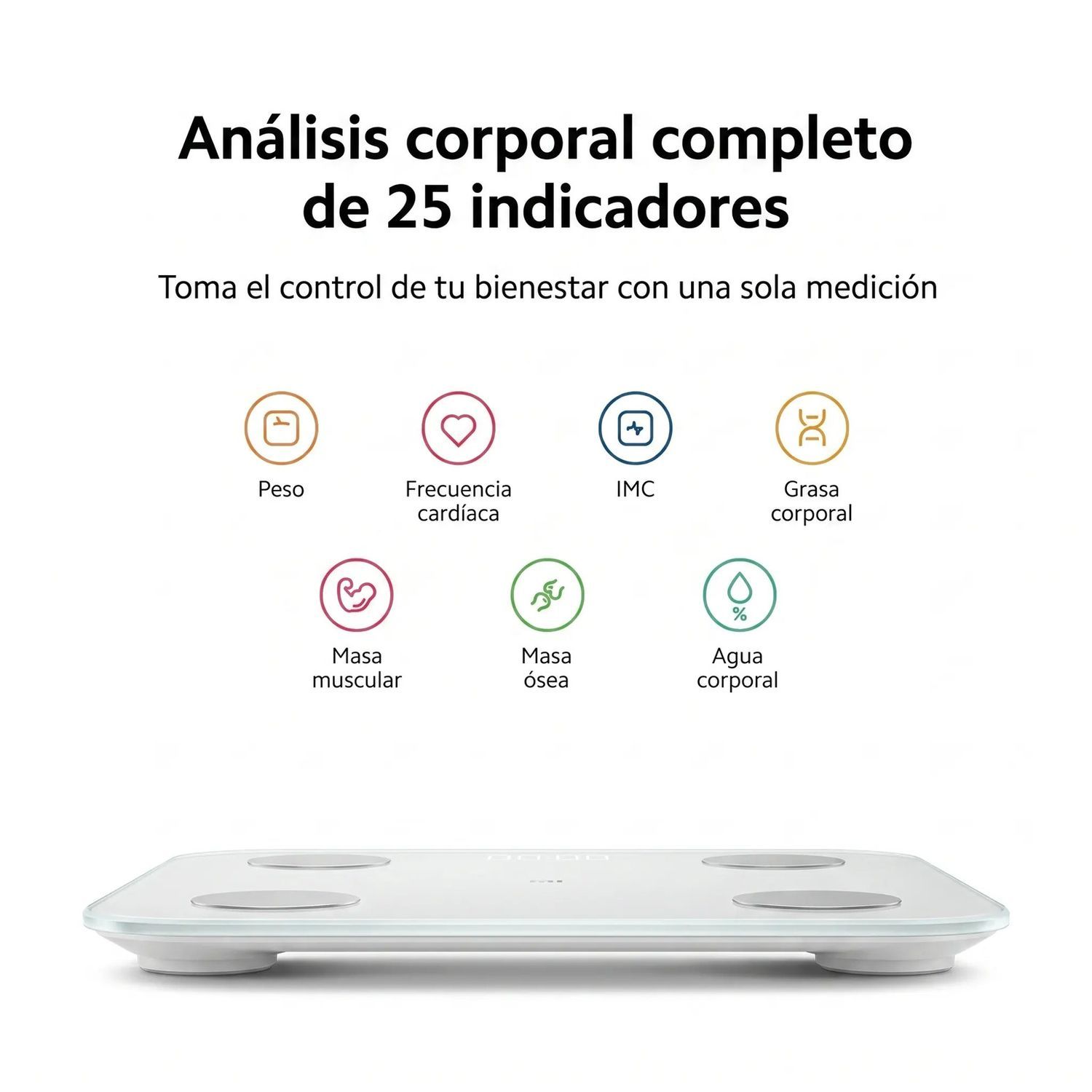 BALANZA INTELIGENTE XIAOMI S400 25 INDICADORES SALUD BLUETOOTH 5.0 HASTA 125KG APP - 3