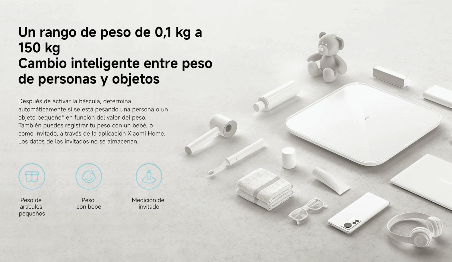 BALANZA DIGITAL XIAOMI SMART SCALE S200 CONTROL PRECISO BLUETOOTH 150KG - 3