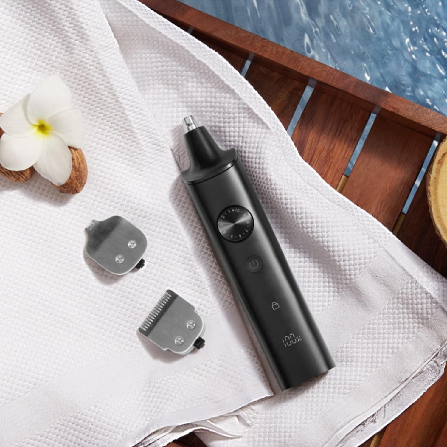 KIT AFEITADORA ELECTRICA XIAOMI GROOMING PRO LAVABLE MÚLTIPLES CABEZALES NEGRO MATE - 2
