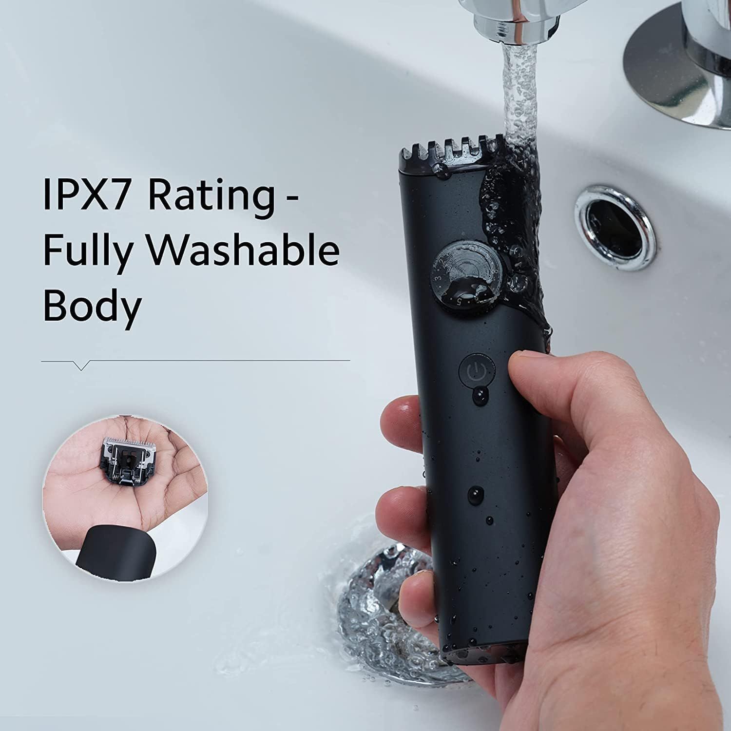 KIT AFEITADORA ELECTRICA XIAOMI GROOMING PRO LAVABLE MÚLTIPLES CABEZALES NEGRO MATE - 6