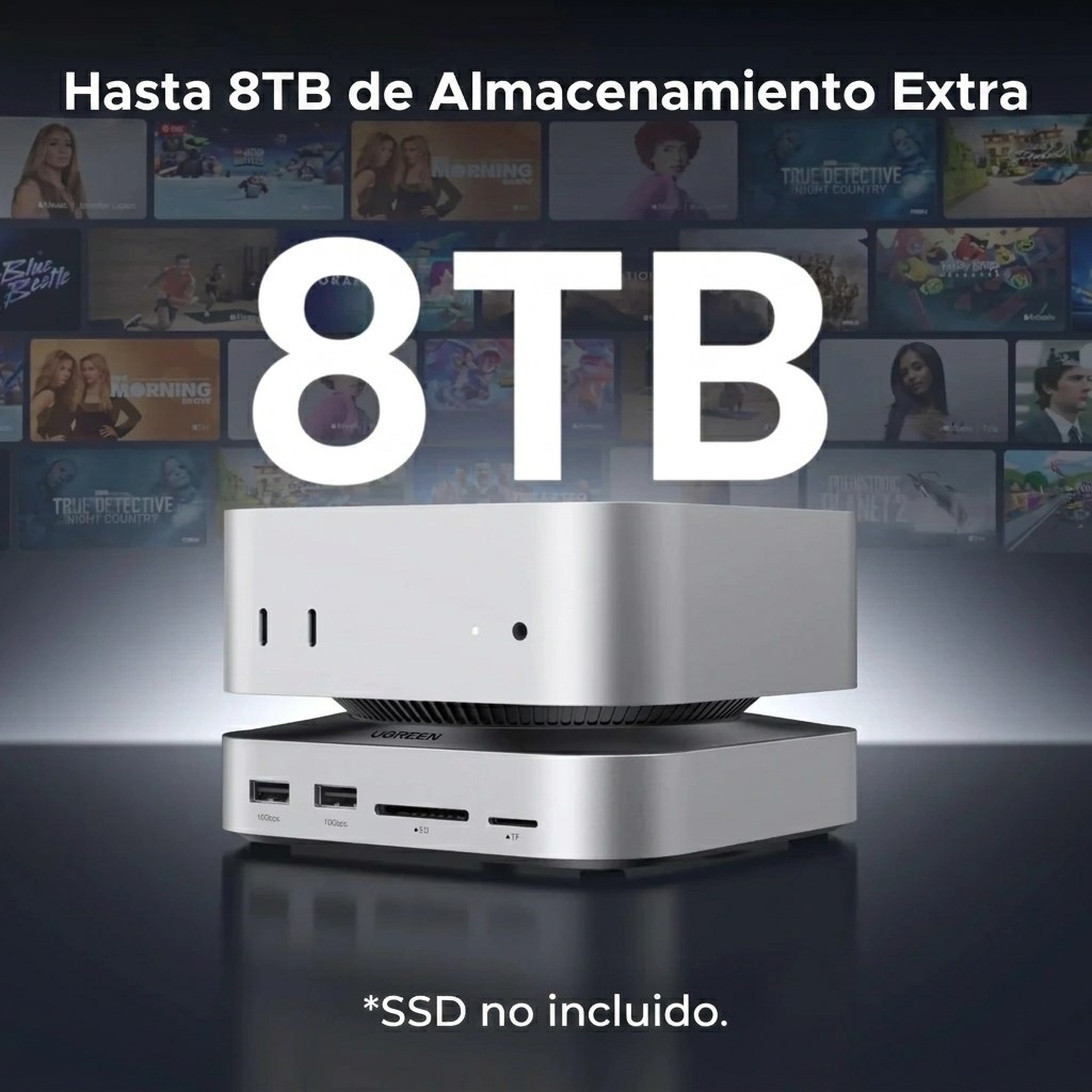 BASE DOCK UGREEN PARA MAC MINI M4/M4 PRO 11 EN 1 SSD NVME 8TB 10GBPS - 2