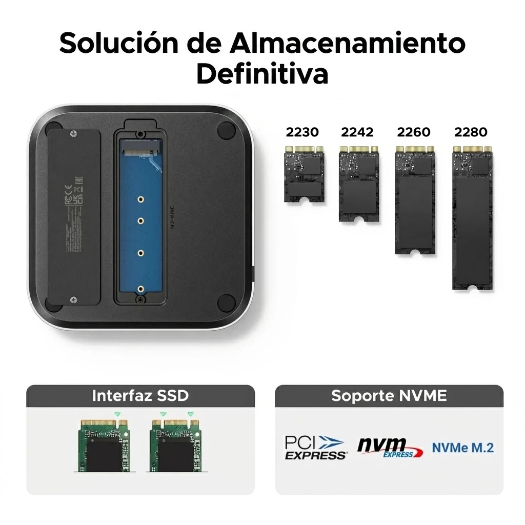 BASE DOCK UGREEN PARA MAC MINI M4/M4 PRO 11 EN 1 SSD NVME 8TB 10GBPS - 3