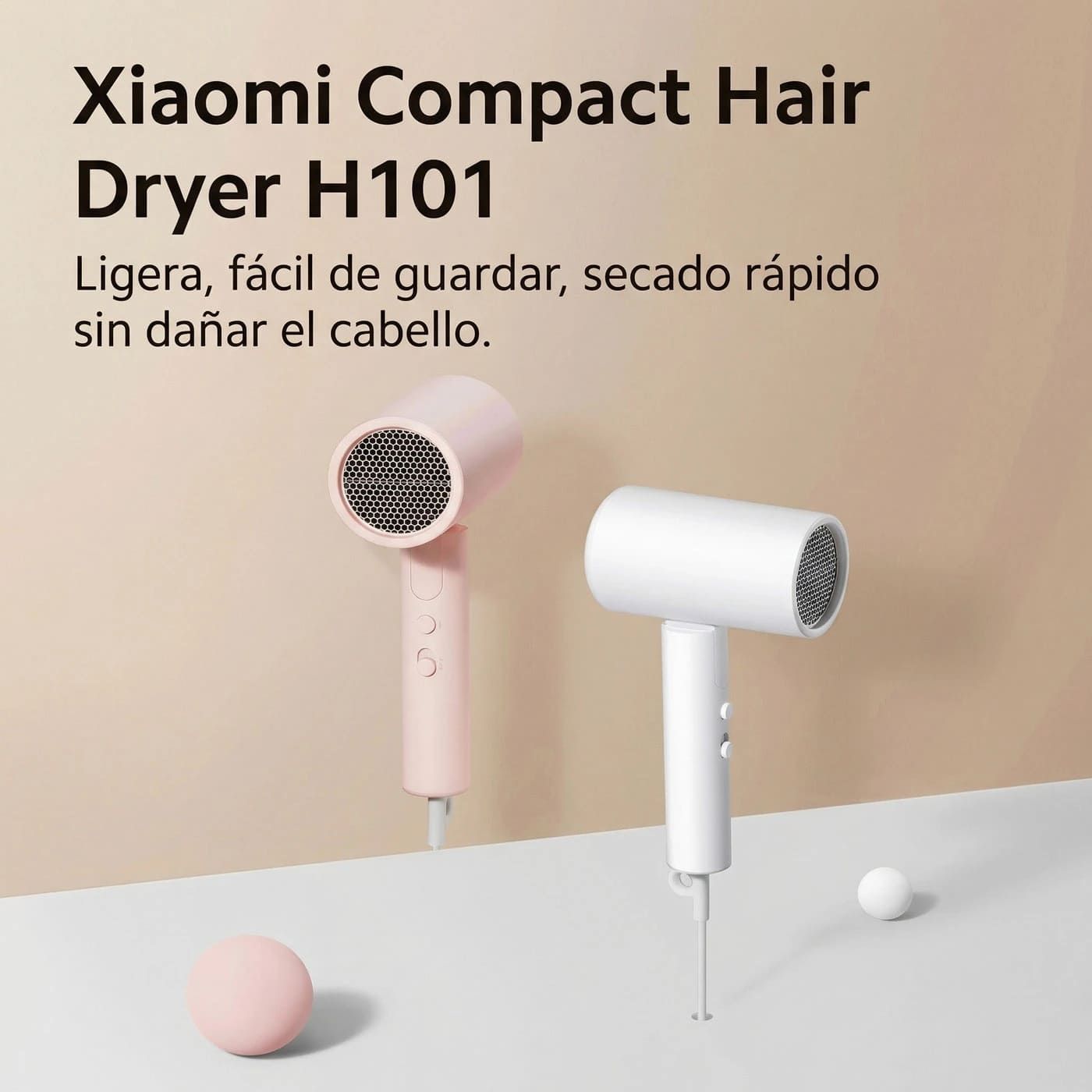 SECADORA CABELLO XIAOMI H101 MINIMALISTA 2 MODOS 1600W IONES NEGATIVOS PLEGABLE - 2