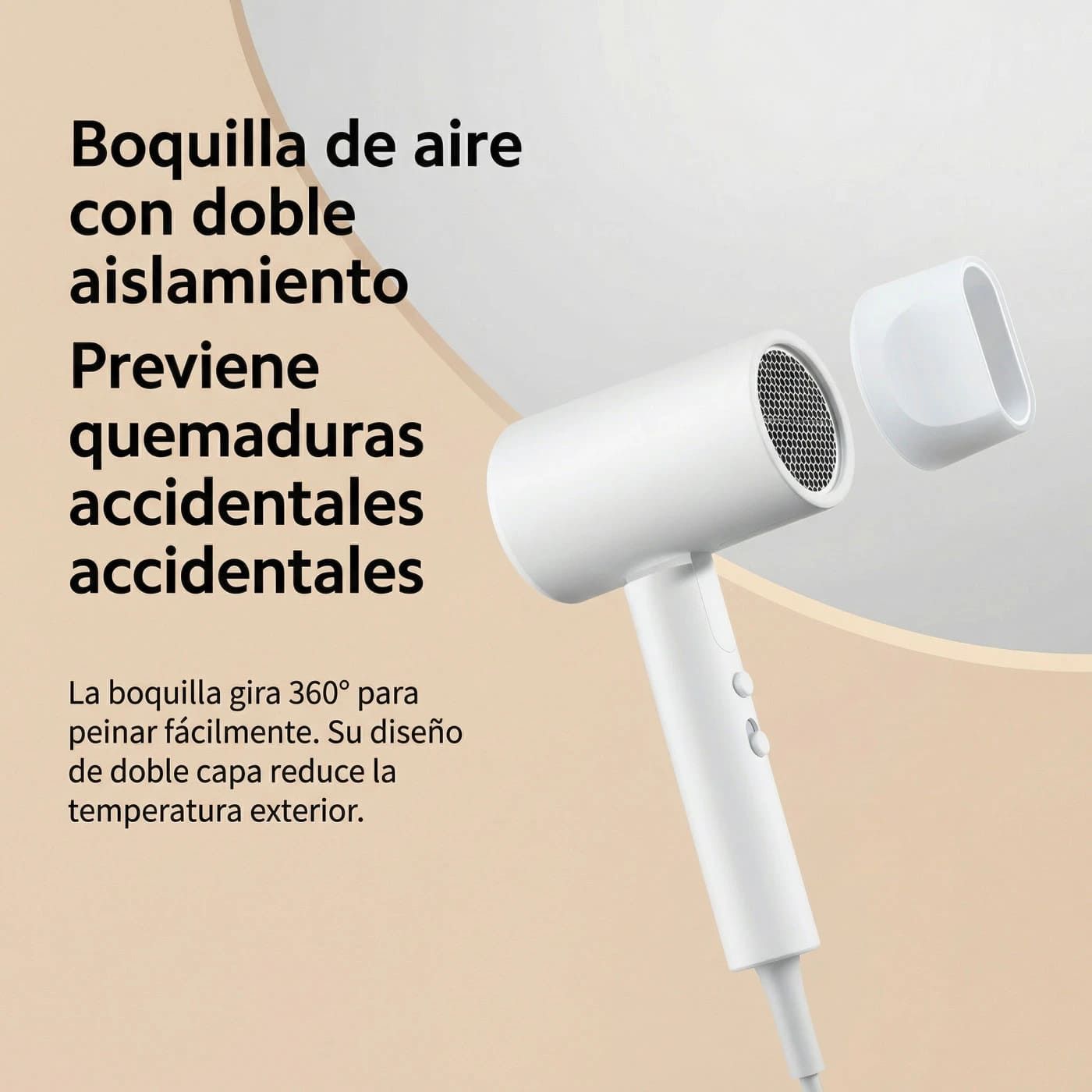 SECADORA CABELLO XIAOMI H101 MINIMALISTA 2 MODOS 1600W IONES NEGATIVOS PLEGABLE - 5