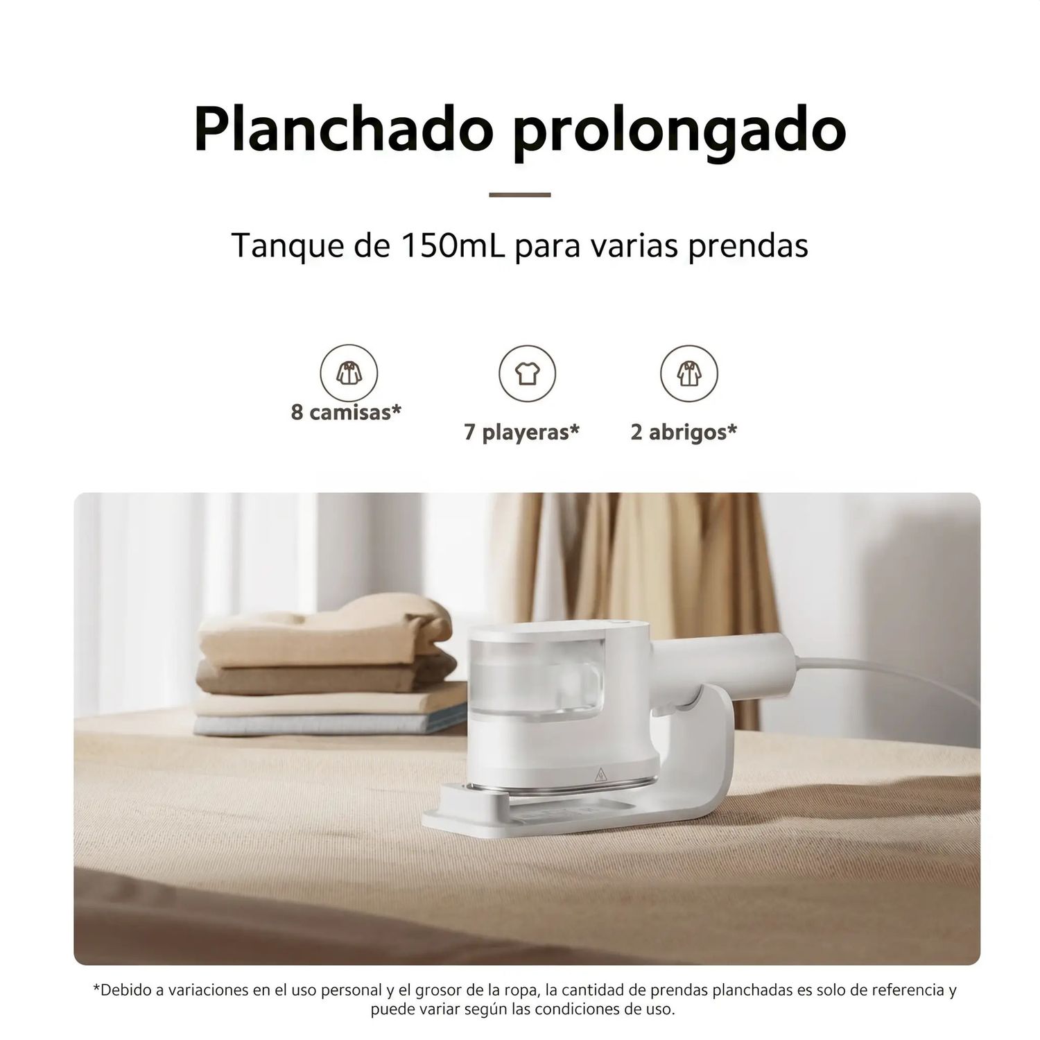 PLANCHA DE VAPOR XIAOMI 1200W VAPOR VERTICAL Y HORIZONTAL TANQUE 150ML BLANCO - 7