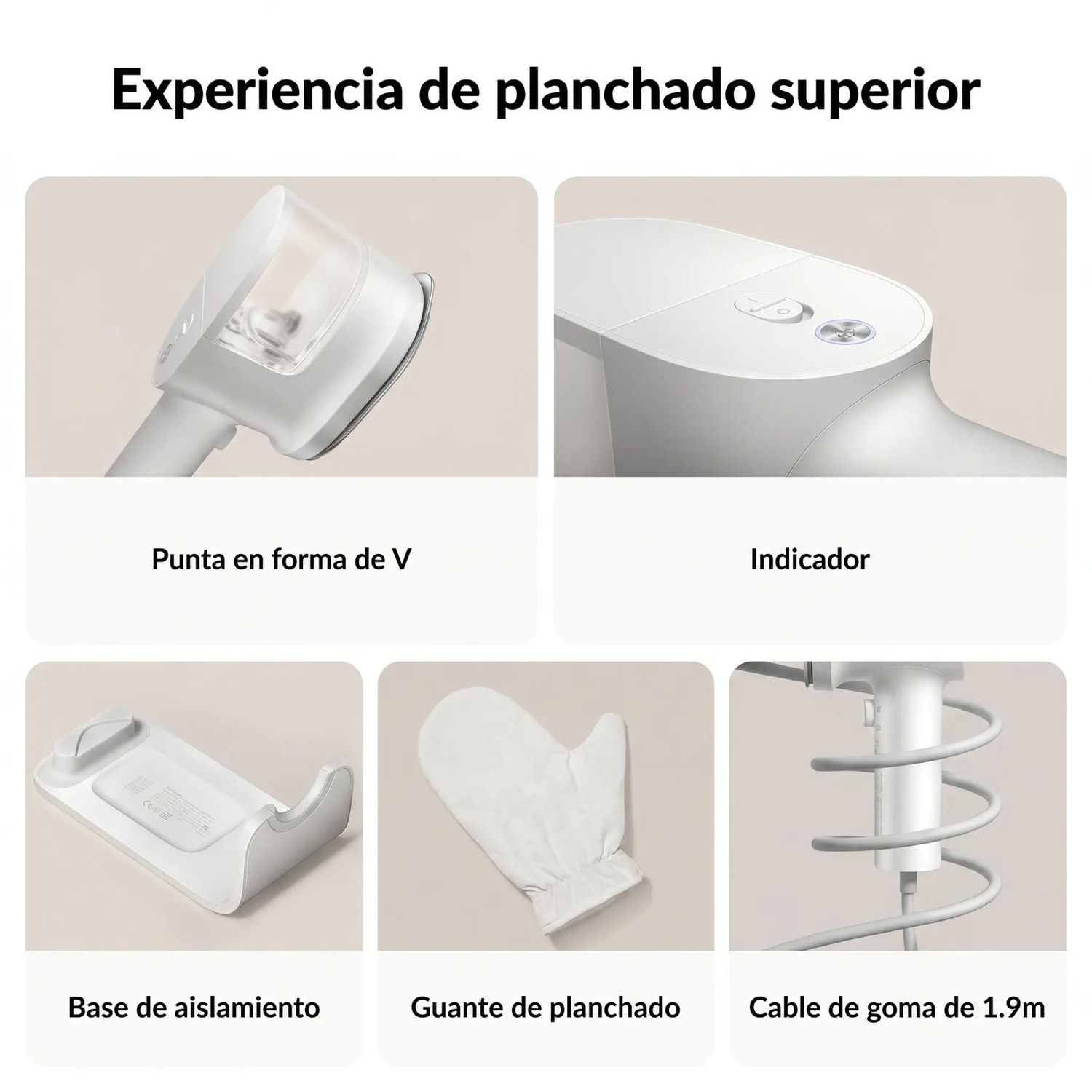 PLANCHA DE VAPOR XIAOMI 1200W VAPOR VERTICAL Y HORIZONTAL TANQUE 150ML BLANCO - 8