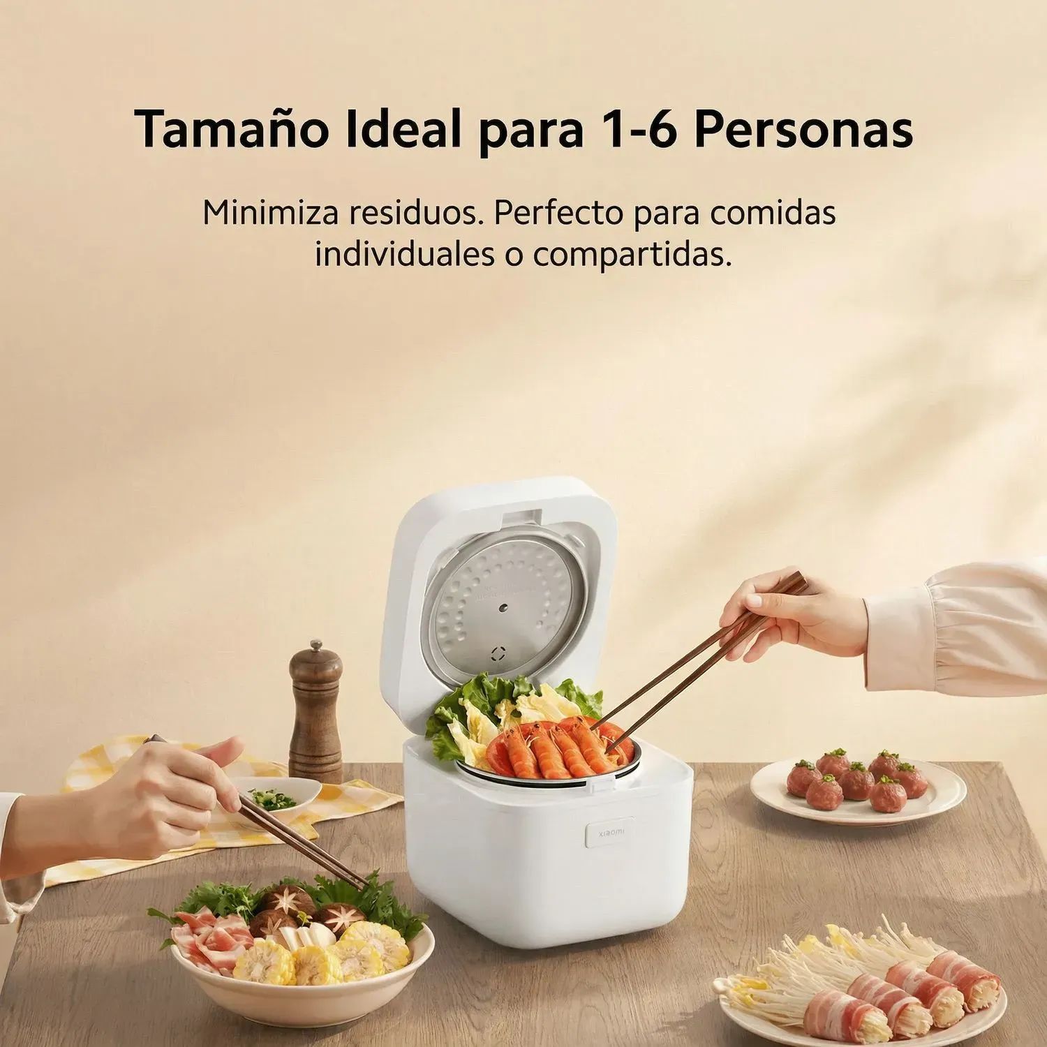 ARROCERA ELÉCTRICA XIAOMI RICE COOKER 1.5L PANTALLA TACTIL PROGRAMABLE ANTIADHERENTE BLANCO - 5