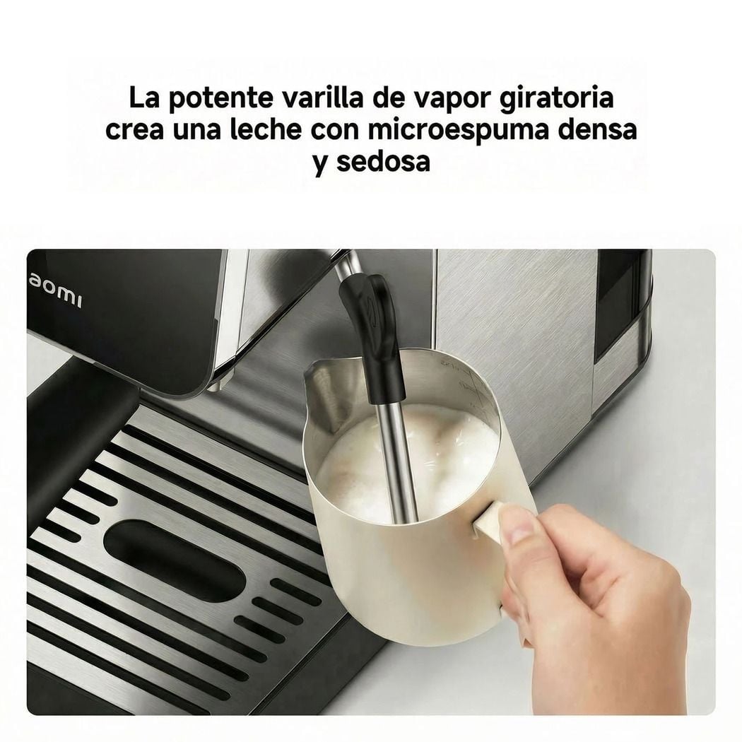 CAFETERA ESPRESSO XIAOMI SEMI-AUTOMATIC ESPRESSO MACHINE 20 BAR ESPUMADOR DE LECHE TANQUE 0.9L ACERO INOXIDABLE - 6