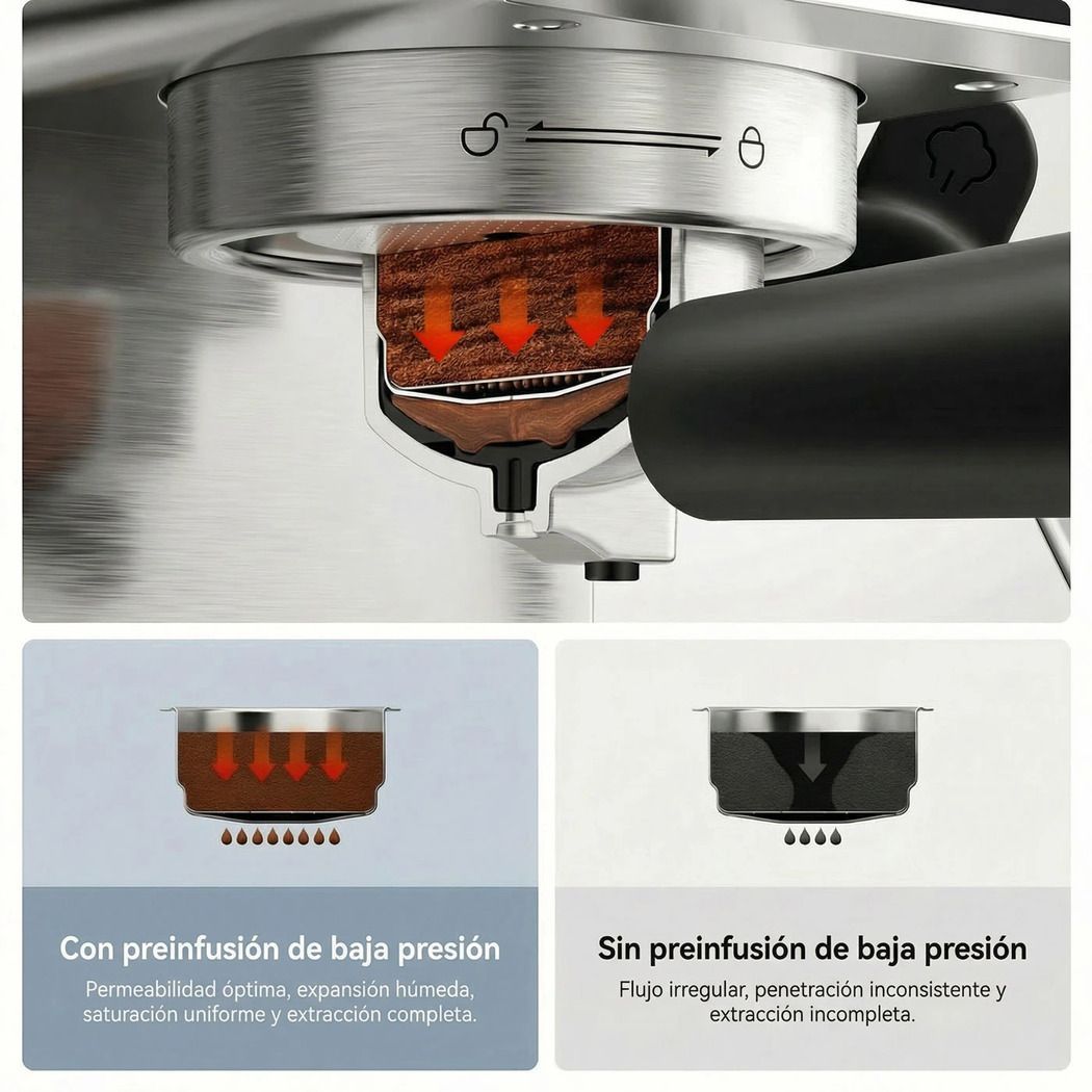 CAFETERA ESPRESSO XIAOMI SEMI-AUTOMATIC ESPRESSO MACHINE 20 BAR ESPUMADOR DE LECHE TANQUE 0.9L ACERO INOXIDABLE - 7