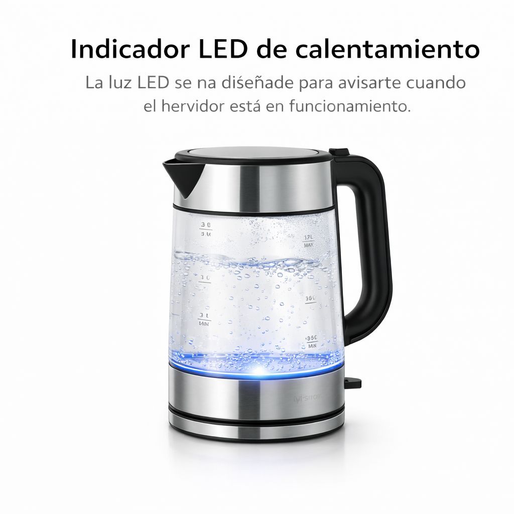 HERVIDOR ELÉCTRICO XIAOMI ELECTRIC GLASS KETTLE 1.7L 2200W VIDRIO DE BOROSILICATO - 5