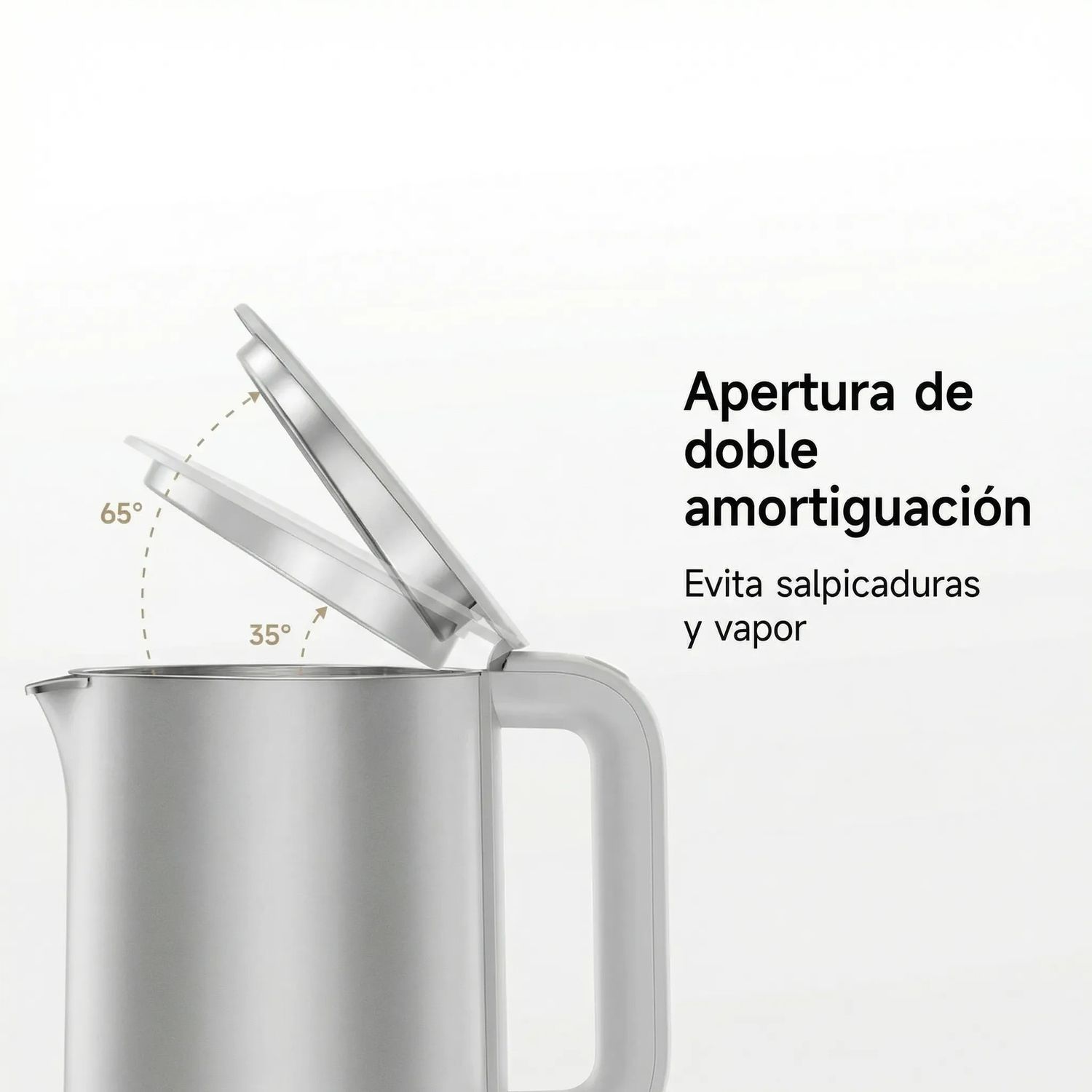HERVIDOR ELÉCTRICO XIAOMI DOUBLE WALL ELECTRIC KETTLE 1.7L 1800W ACERO INOXIDABLE 316L PLATEADO - 6