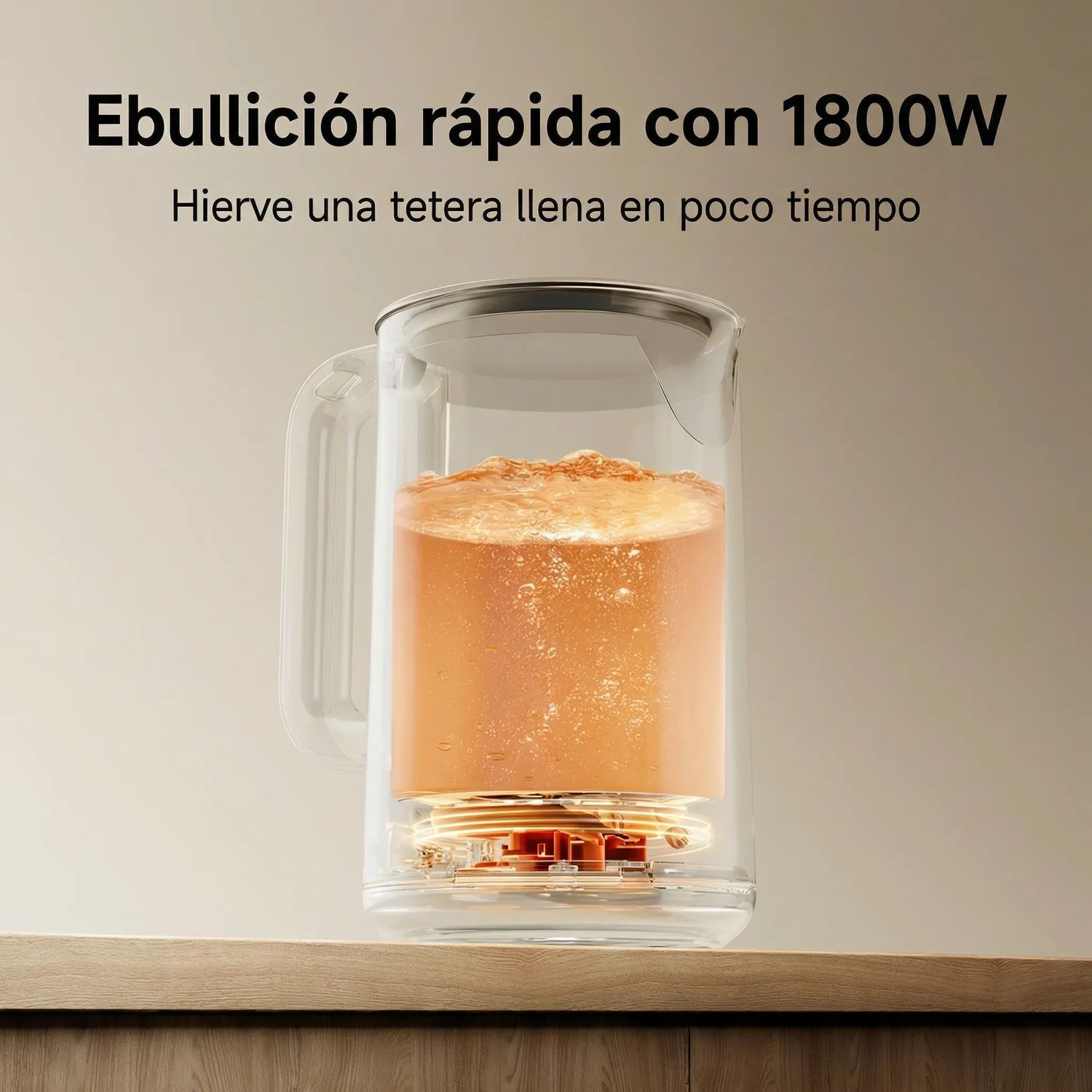 HERVIDOR ELÉCTRICO XIAOMI DOUBLE WALL ELECTRIC KETTLE 1.7L 1800W ACERO INOXIDABLE 316L PLATEADO - 7