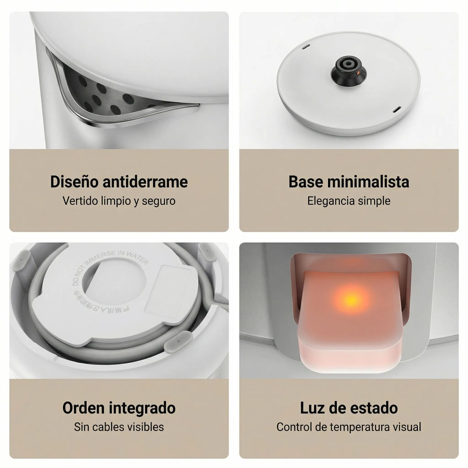 HERVIDOR ELÉCTRICO XIAOMI DOUBLE WALL ELECTRIC KETTLE 1.7L 1800W ACERO INOXIDABLE 316L PLATEADO - 8