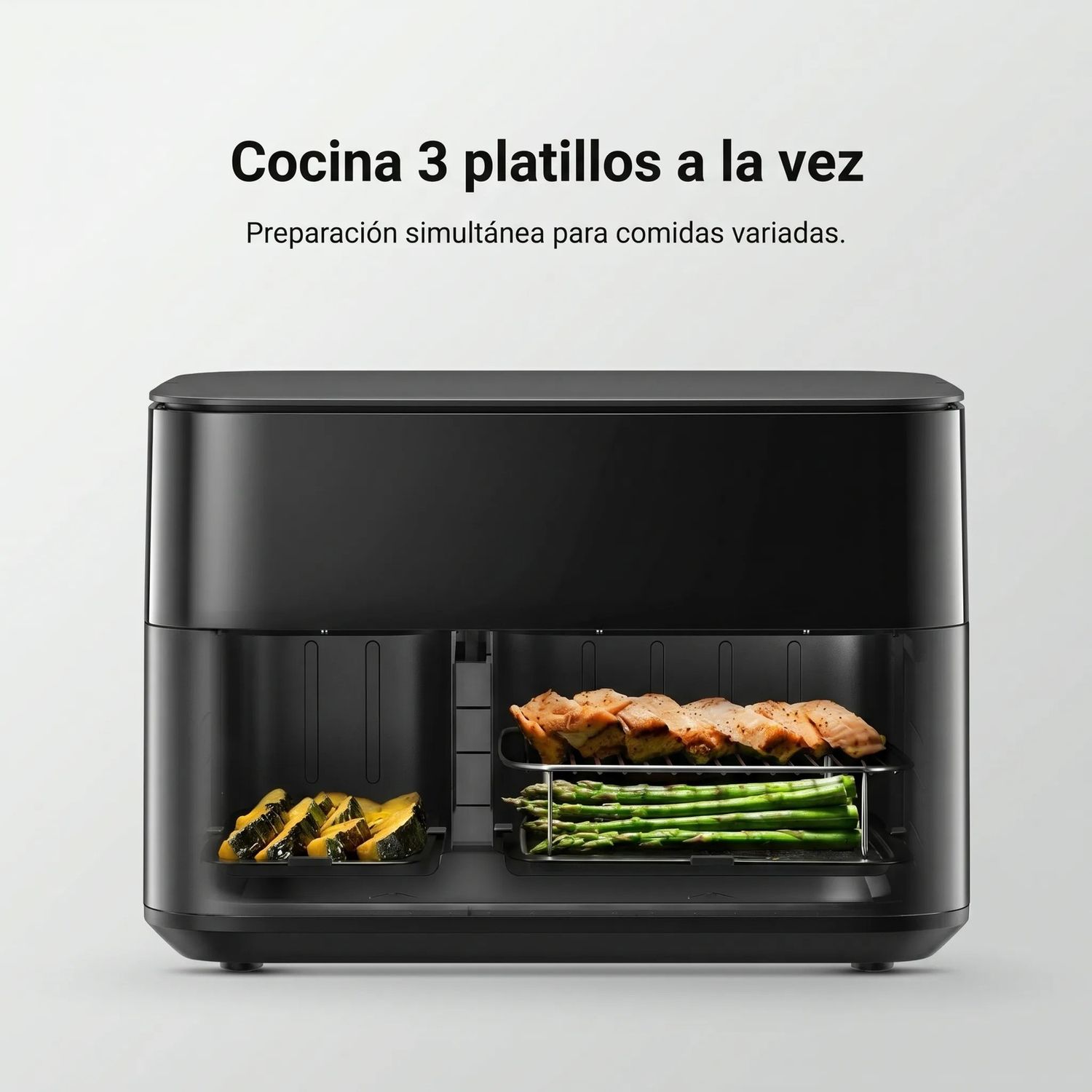 FREIDORA DE AIRE XIAOMI 10L 2700W DOBLE CANASTILLA 9 PROGRAMAS NEGRO - 3