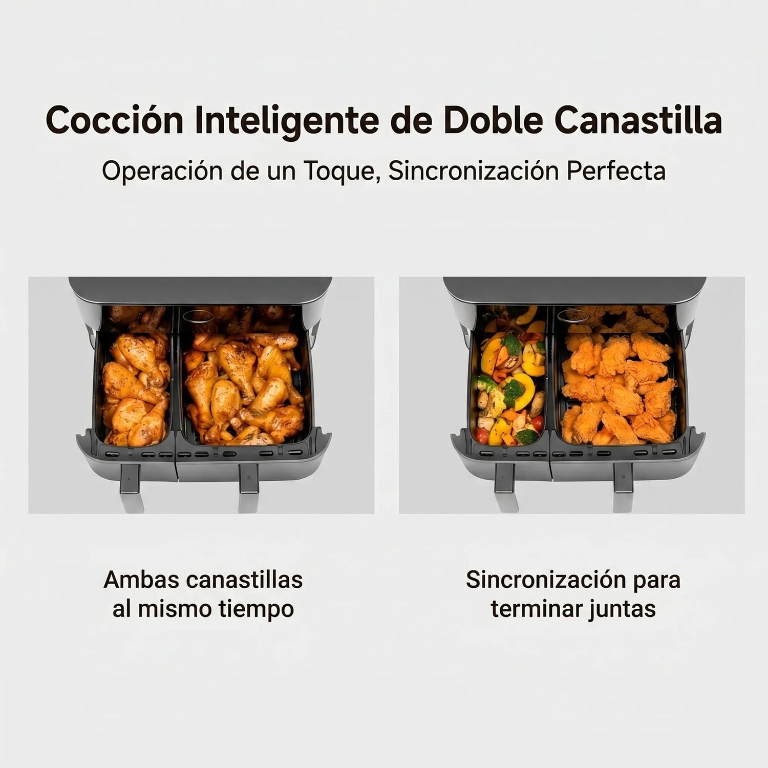 FREIDORA DE AIRE XIAOMI 10L 2700W DOBLE CANASTILLA 9 PROGRAMAS NEGRO - 4