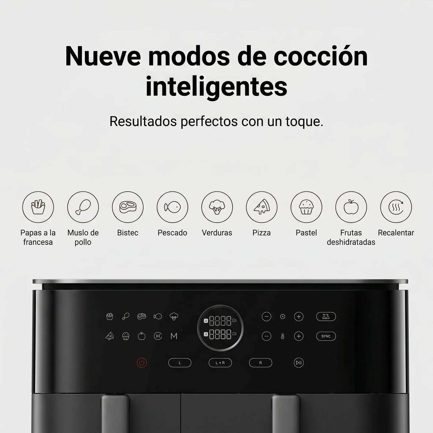 FREIDORA DE AIRE XIAOMI 10L 2700W DOBLE CANASTILLA 9 PROGRAMAS NEGRO - 8